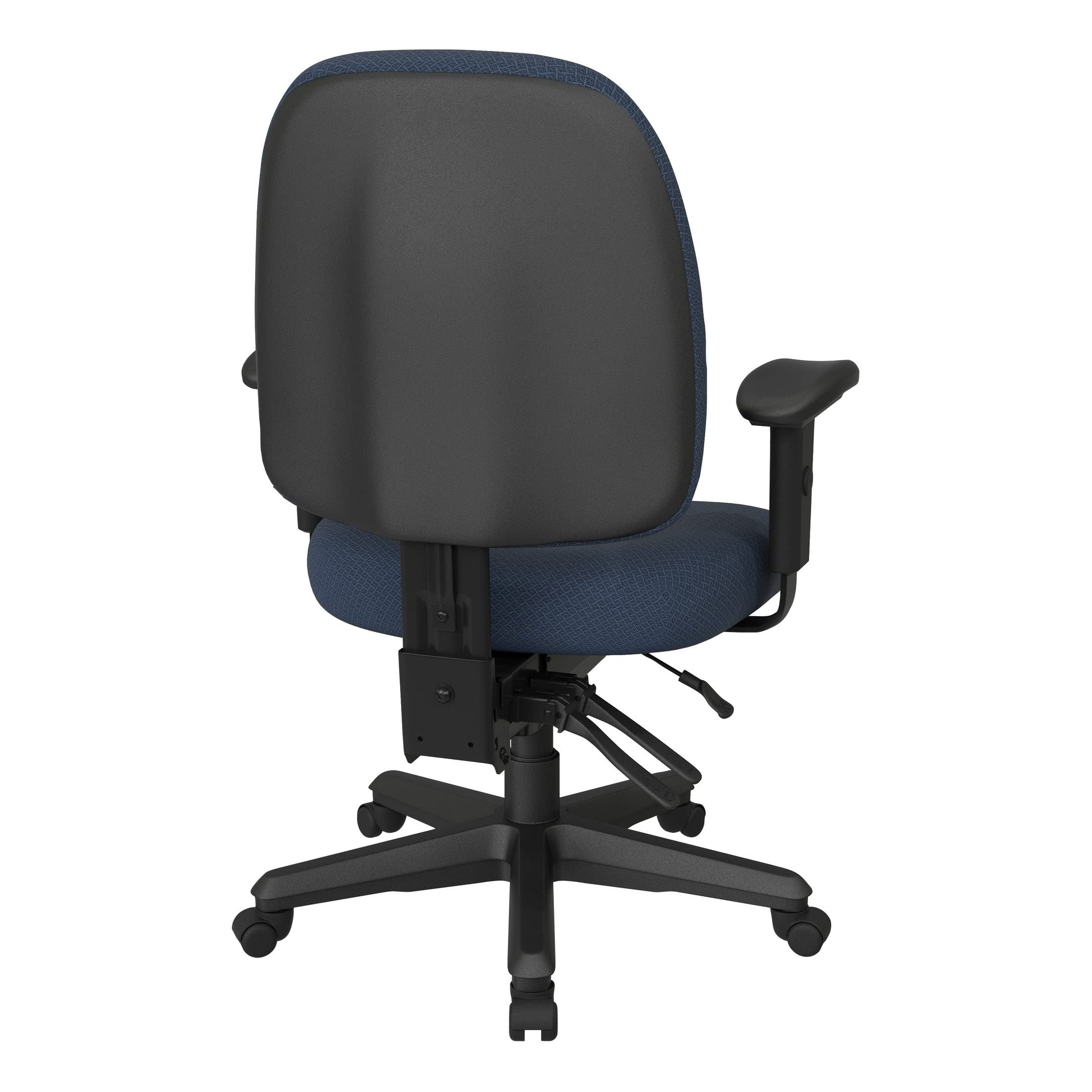Office Star Ergonomic Mid Back Office Chair - Adjustable Height & Tilt, Padded Armrests, Burgundy Fabric - Perfect for Home Office, Gaming & Workspace Comfort