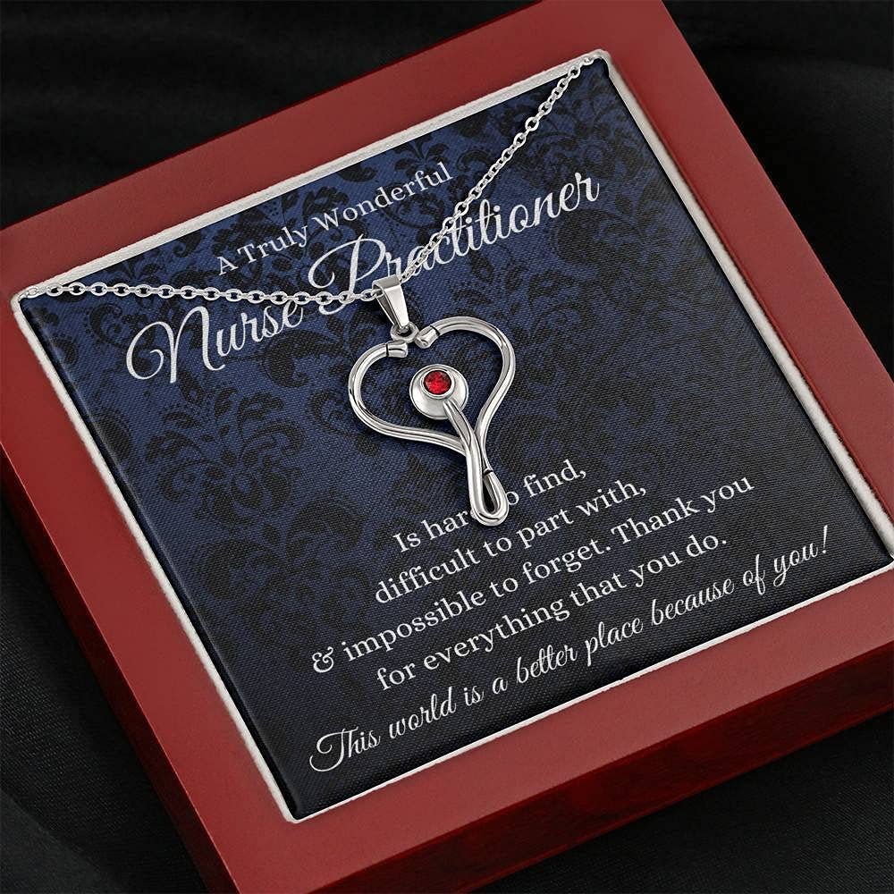 Personalized Nurse Jewelry Gift - Custom Stethoscope Pendant for Women, Nurse Practitioner Graduation & Appreciation Gift, Engraved RN Jewelry - Perfect for Nursing School Graduation, Nurse Week & Medical Professionals