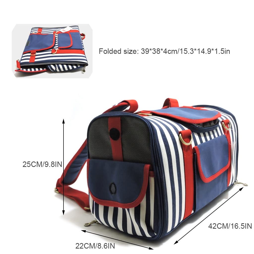 Fashion Pet Carrier for Small Dogs & Cats - Collapsible Portable Pet Travel Bag with Adjustable Shoulder Strap | Perfect for Air Travel, Hiking, Walking & Outdoor Adventures