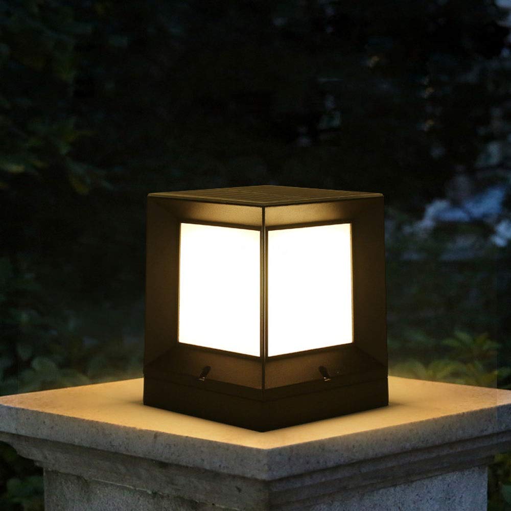 Solar Powered Outdoor Garden Lights - Waterproof Column Fence & Gate Pillar Lights for Villa, Community, Exterior Wall - Retro Industrial Style (Size XL) - Perfect for Pathways, Driveways, and Landscape Lighting