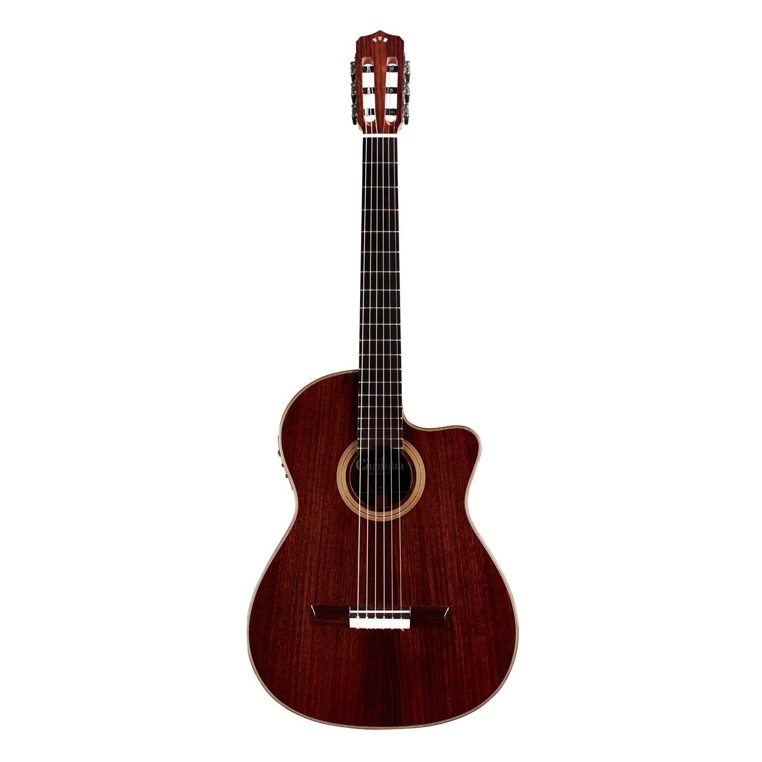 Córdoba Fusion 12 Rose II Acoustic Nylon String Guitar with Rosewood Body - Natural Finish | Perfect for Classical, Flamenco & Fingerstyle Playing