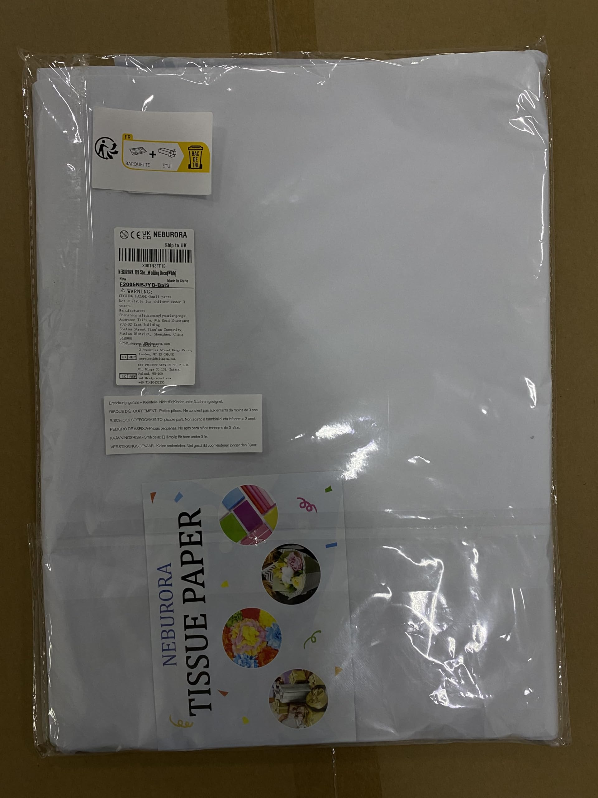 Premium White Tissue Paper Bulk - 120 Sheets 14x20 Inches, Gift Wrapping & Floral Filler for Bags, Crafts, Wedding, Birthday & Christmas Decorations - Perfect for DIY Projects, Party Supplies & Elegant Packaging
