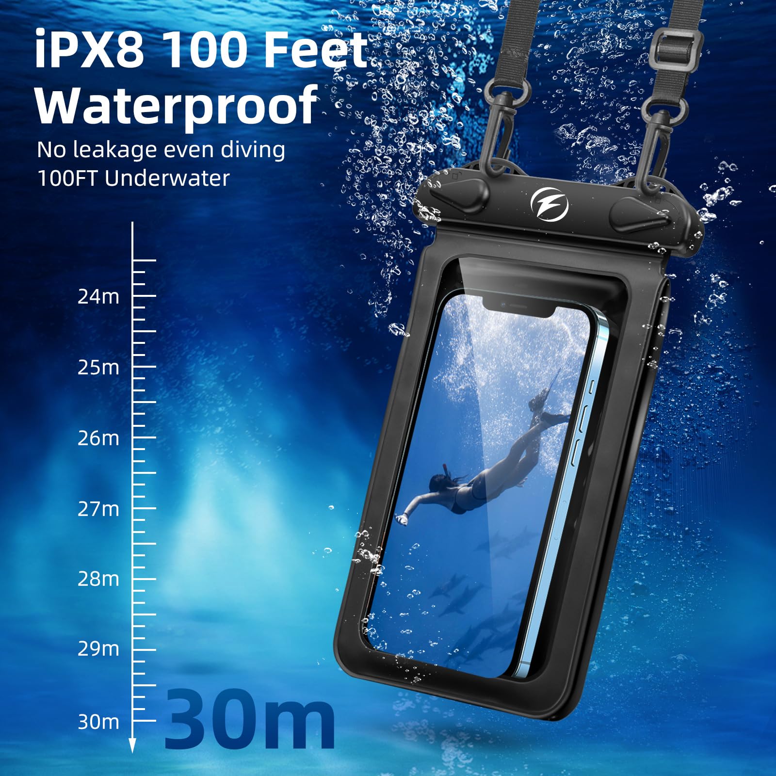 **Waterproof Phone Pouch 3-Pack – IPX8 Underwater Phone Case for iPhone, Adjustable Lanyard & Double Space – Ideal for Swimming, Beach, Vacation & Water Sports**