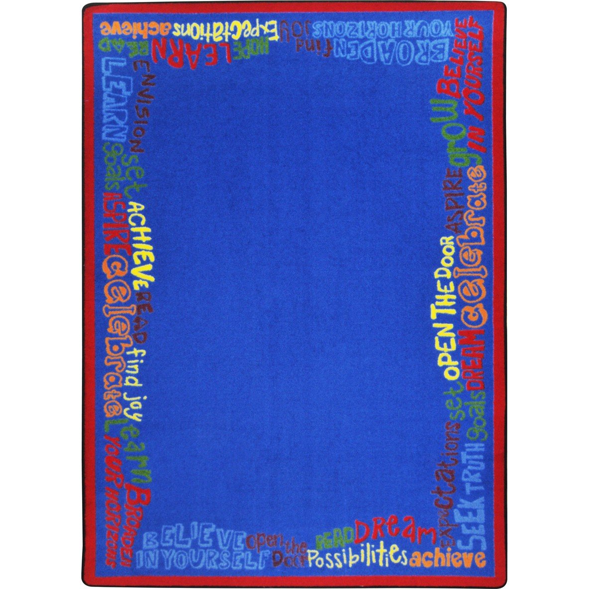 Joy Carpets Kid Essentials Read Believe & Achieve Multicolor Children's Rug 5'4