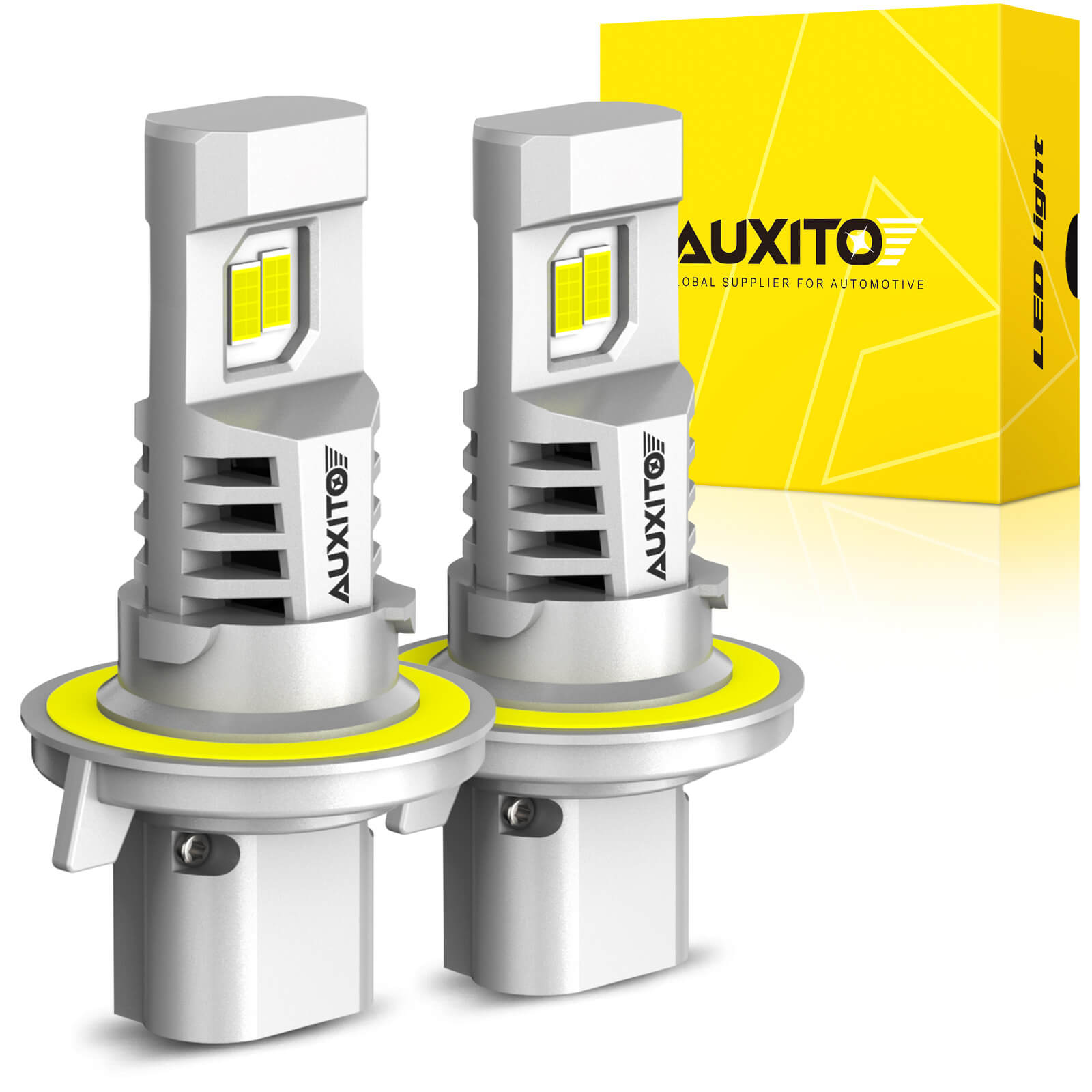 AUXITO H13/9008 LED Headlight Bulbs - 800% Brighter 6500K Cool White, Canbus Ready, Adjustable Beam - Perfect for Night Driving & Off-Road Adventures