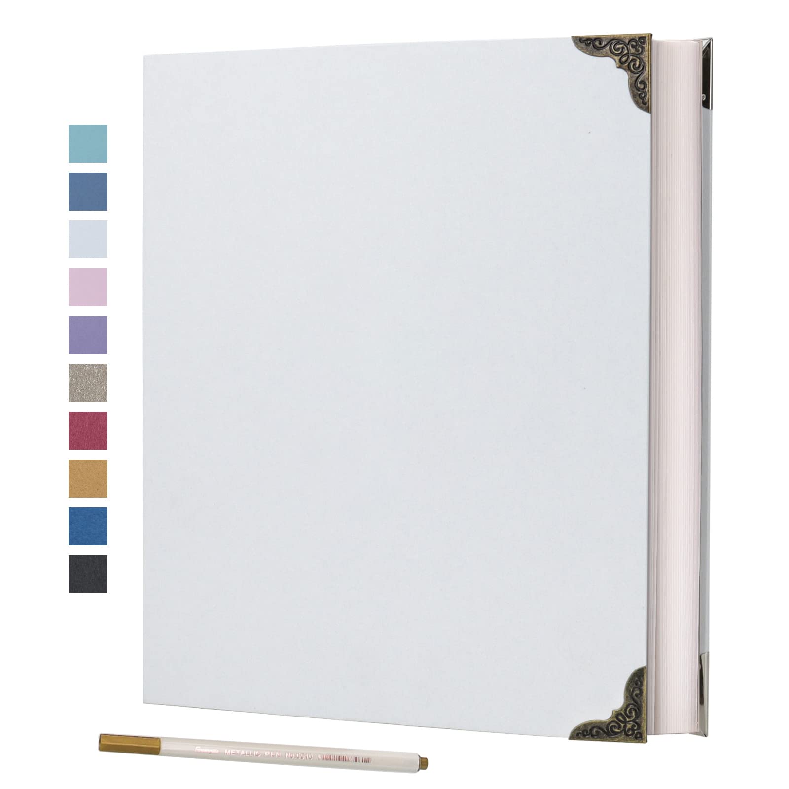 Vienrose DIY Scrapbook Album - 40 Page Self-Adhesive Hardcover Photo Book with 3-Ring Binder, Wedding Guest Book & Memory Book for Couples, Friends, Kids - Perfect for Wedding, Anniversary, Baby Shower Gifts & Photo Preservation