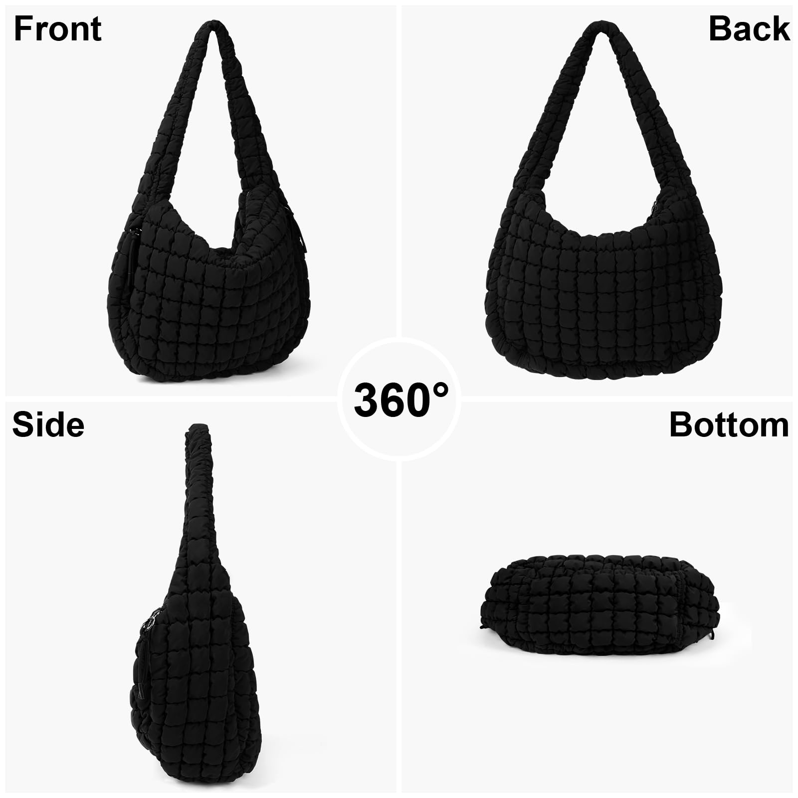 Stylish Quilted Tote Bag for Women - Large Lightweight Padded Shoulder Bag with Puffer Design - Perfect for Work, Travel, Shopping & Daily Use