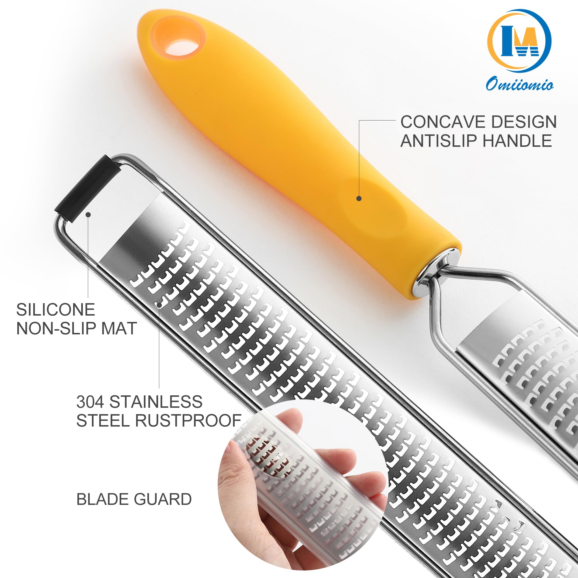 Premium Stainless Steel Lemon Zester & Heavy Duty Cheese Grater - Perfect for Parmesan, Garlic, Nutmeg, Chocolate, Fruits & Vegetables | Kitchen Essential for Baking, Cooking & Garnishing