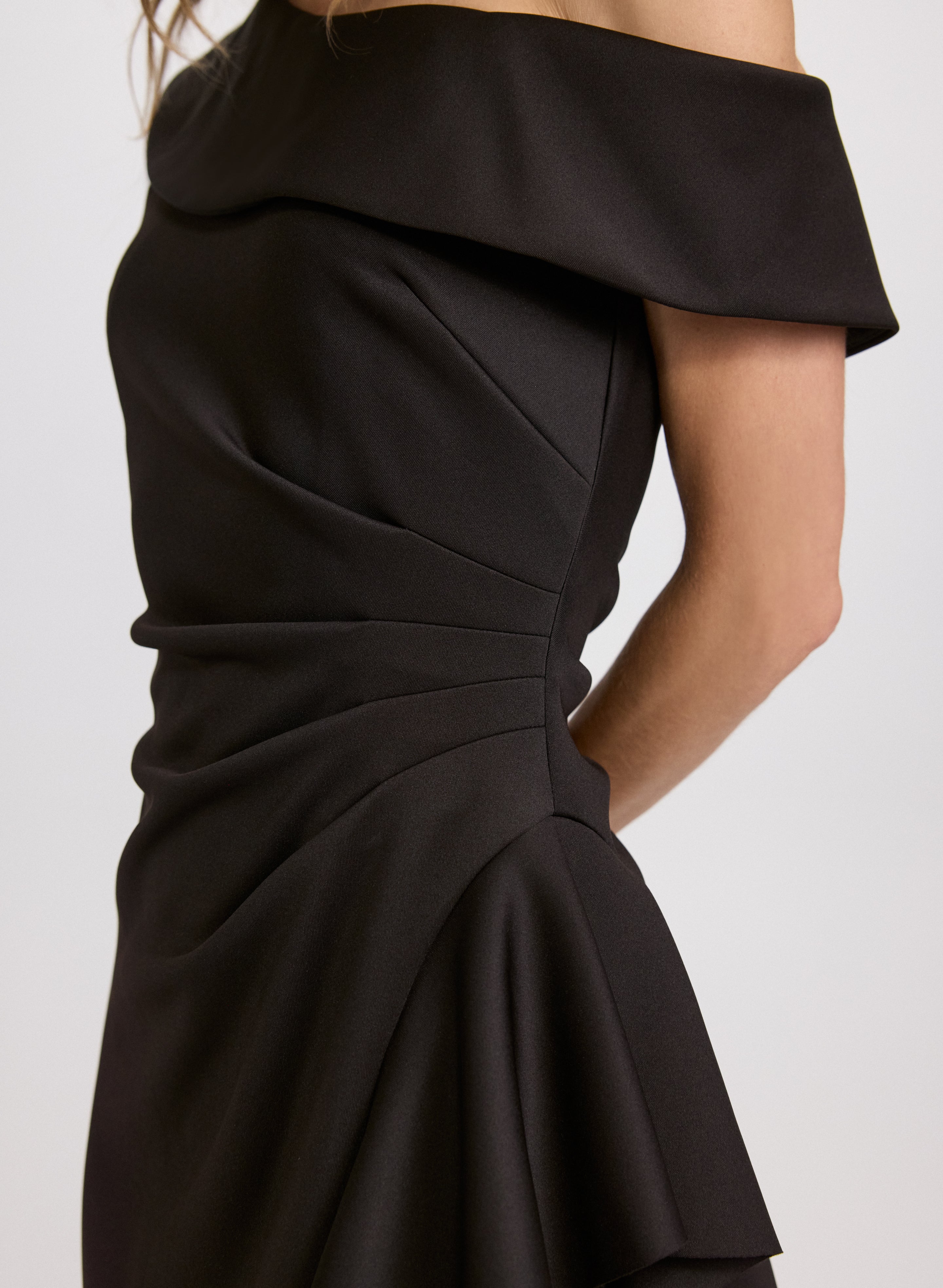 Elegant Asymmetrical Waterfall Ruffle Midi Dress for Women - Perfect for Cocktail Parties, Date Nights & Special Occasions