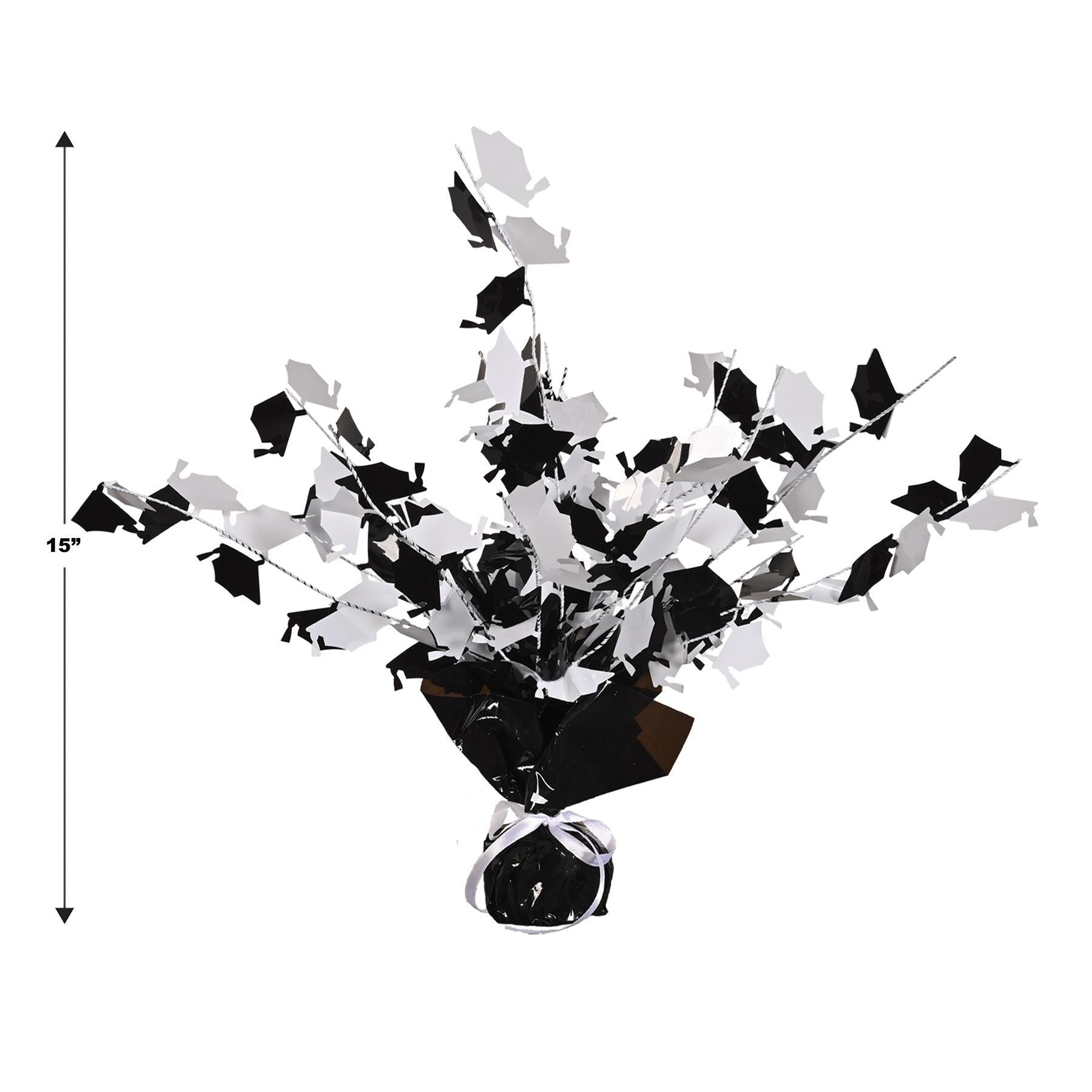12 Pack Beistle Graduation Party Centerpieces - Black & White Decorations for Graduation Ceremony, Commencement Party & School Celebrations