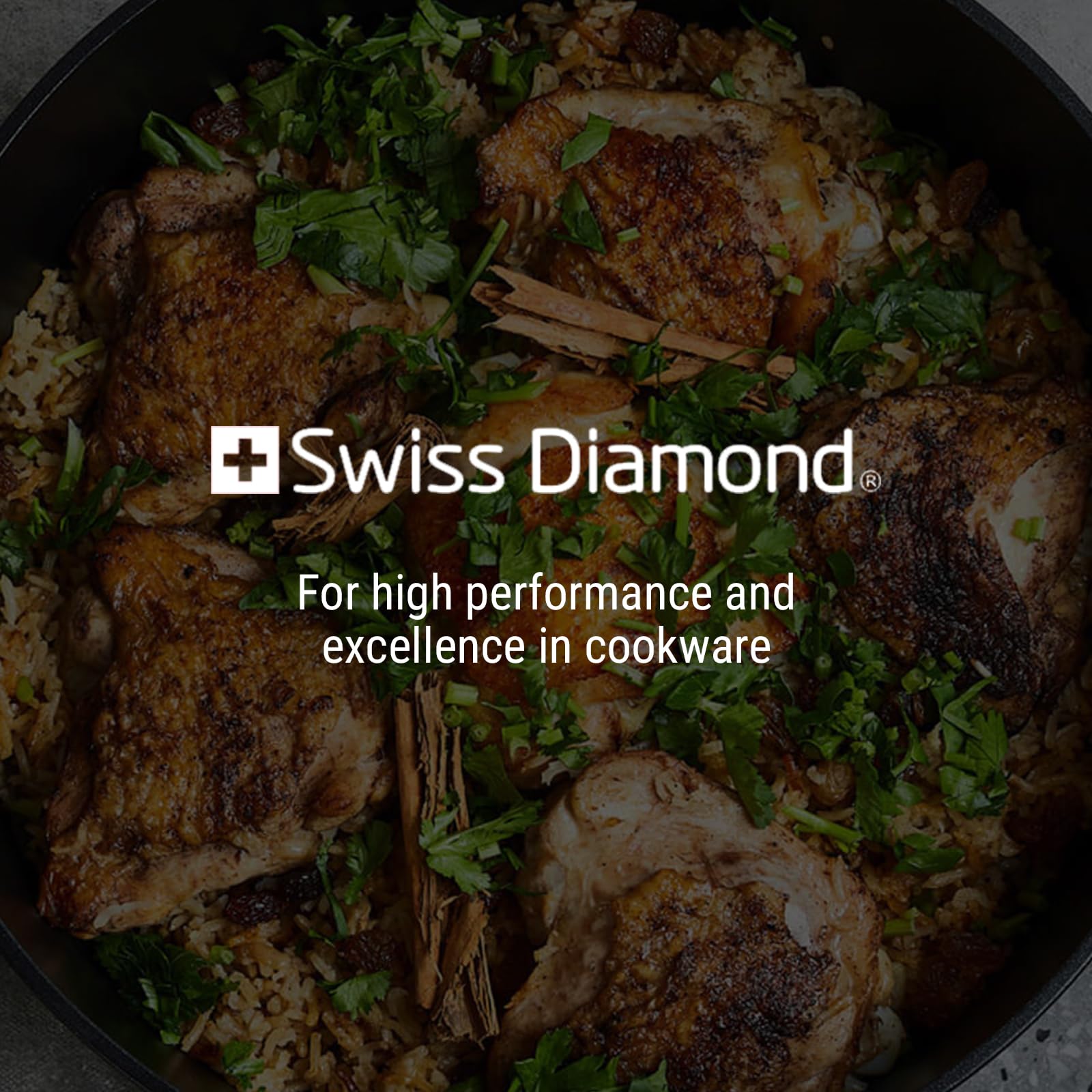 Premium Swiss Diamond Nonstick Saute Pan with Lid - 9.5 Inch, 3.2 Quart - Diamond Coated Aluminum Deep Frying Pan with Stainless Steel Handle - Dishwasher & Oven Safe Up to 500°F - Perfect for Searing, Sauteing & Simmering - Ideal for Home Chefs & Professional Kitchens