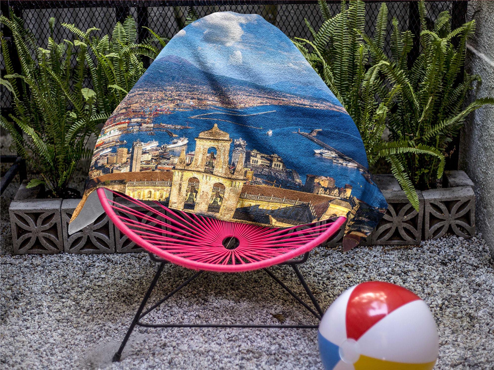 Premium Large Microfiber Beach Towel - Ultra Soft & Absorbent, Sand-Free Quick Dry - Unique Napoli Design for Pool, Swim, Beach, Camping & Travel - Perfect for Sunbathing, Picnics & Outdoor Adventures