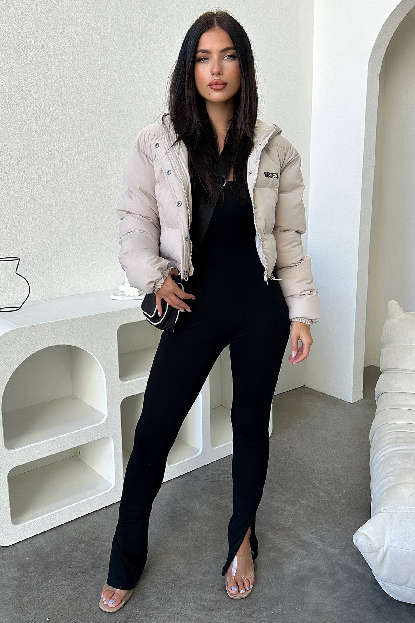 Cyrus Puffer Jacket for Men & Women - Lightweight Warm Winter Coat, Water-Resistant, Bone Color - Perfect for Outdoor Activities, Hiking, and Casual Wear