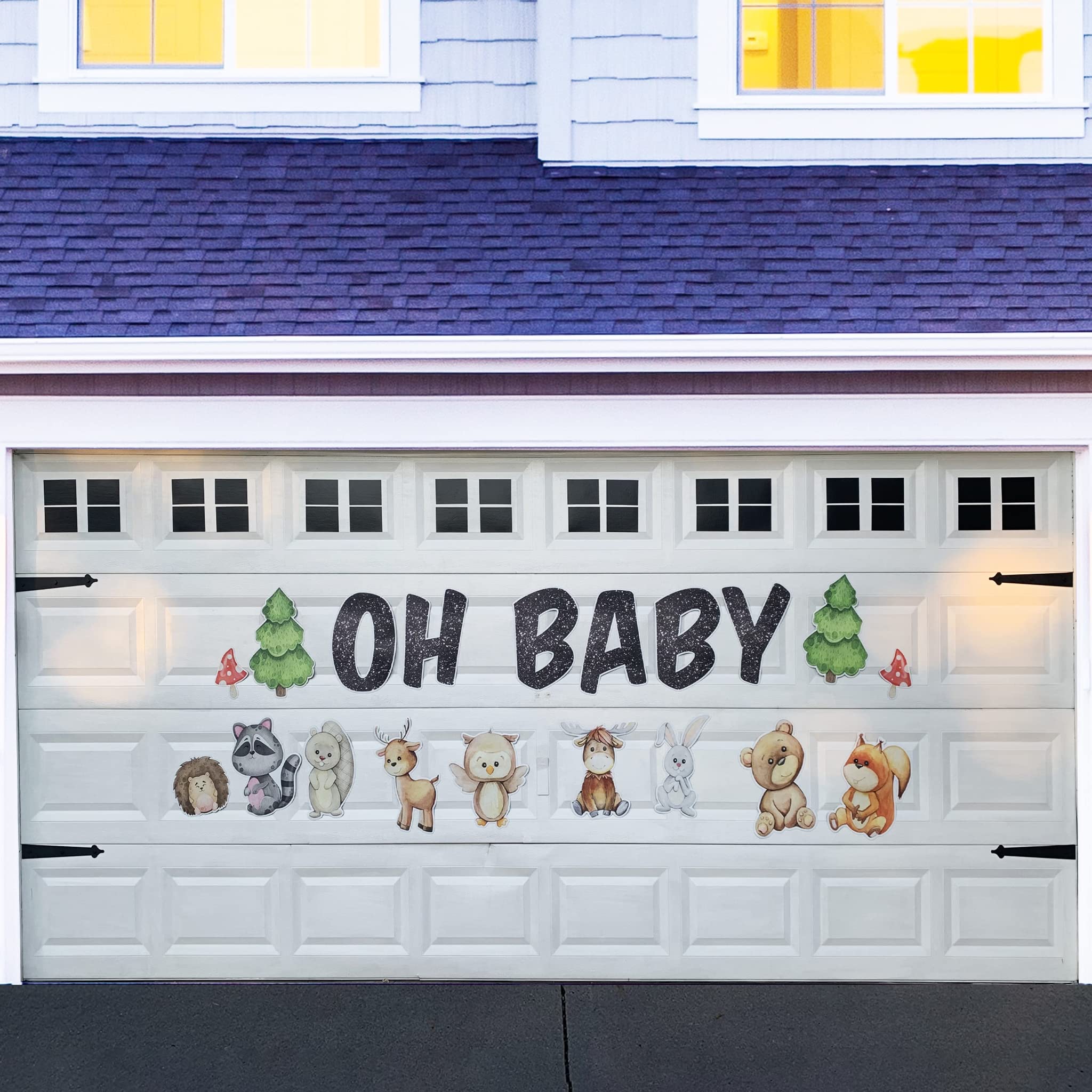 VictoryStore Large Woodland Baby Shower Garage Magnet Decor - Oh Baby 19731 - Perfect for Gender Reveal Parties & Nursery Room Decorations