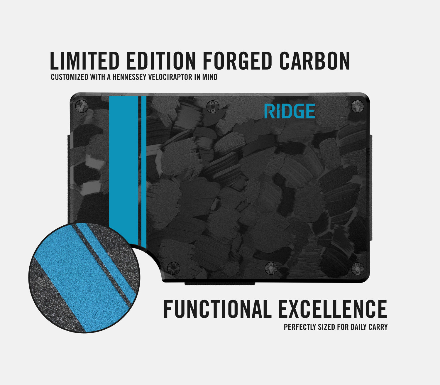 Ridge Wallet - Slim Minimalist RFID Blocking Front Pocket Wallet for Men | Durable Aluminum & Carbon Fiber | Perfect for Everyday Carry, Travel & Gifts | Hennessey Performance 24 Edition