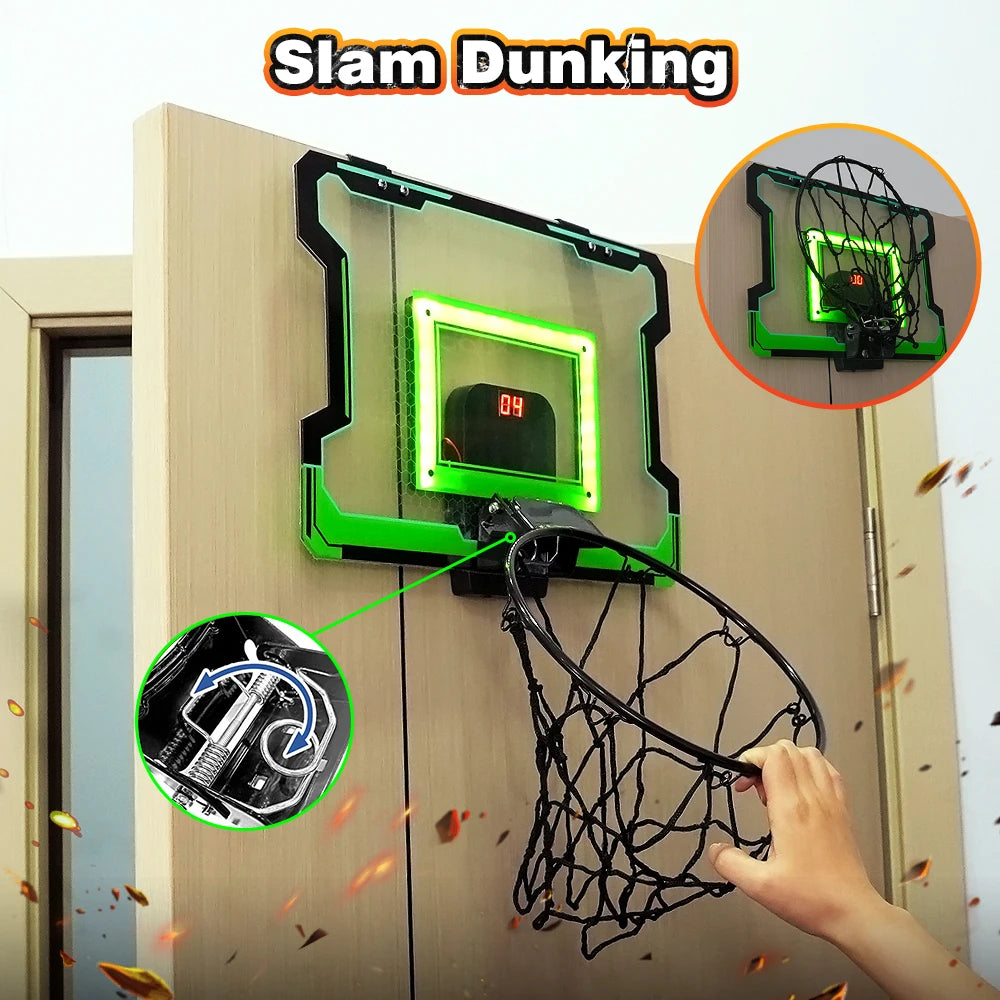 VATOS Mini Basketball Hoop Set with Electronic Scoreboard - Auto Sound & Light Effects for Kids, Teens & Adults - Perfect for Indoor Games, Birthday Parties & Family Fun Activities