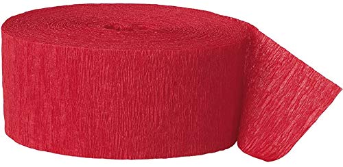 Red Crepe Paper Streamers - 81 Feet (2 Rolls) for Party Decorations, Birthday Celebrations & DIY Crafts