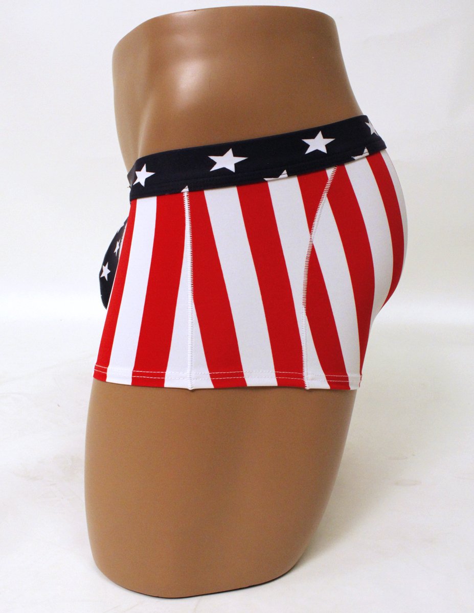 USA Flag Swim Trunks for Men - Patriotic American Flag Pouch Briefs - Quick Dry Beach Shorts for Swimming, Surfing & Summer Vacations