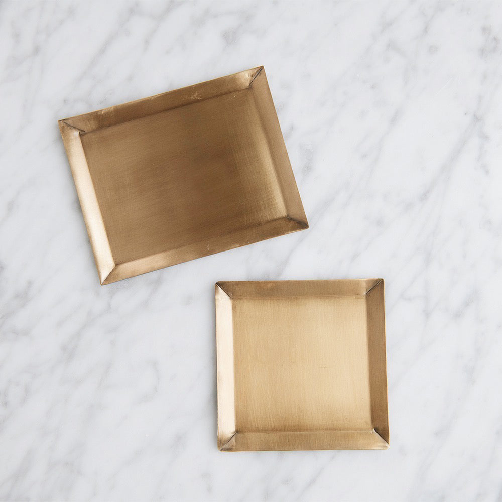 Elegant Rectangle Brass Tray - Handcrafted Decorative Serving Tray for Home Decor, Dining & Entertaining | Perfect for Coffee Tables, Centerpieces & Gift Giving