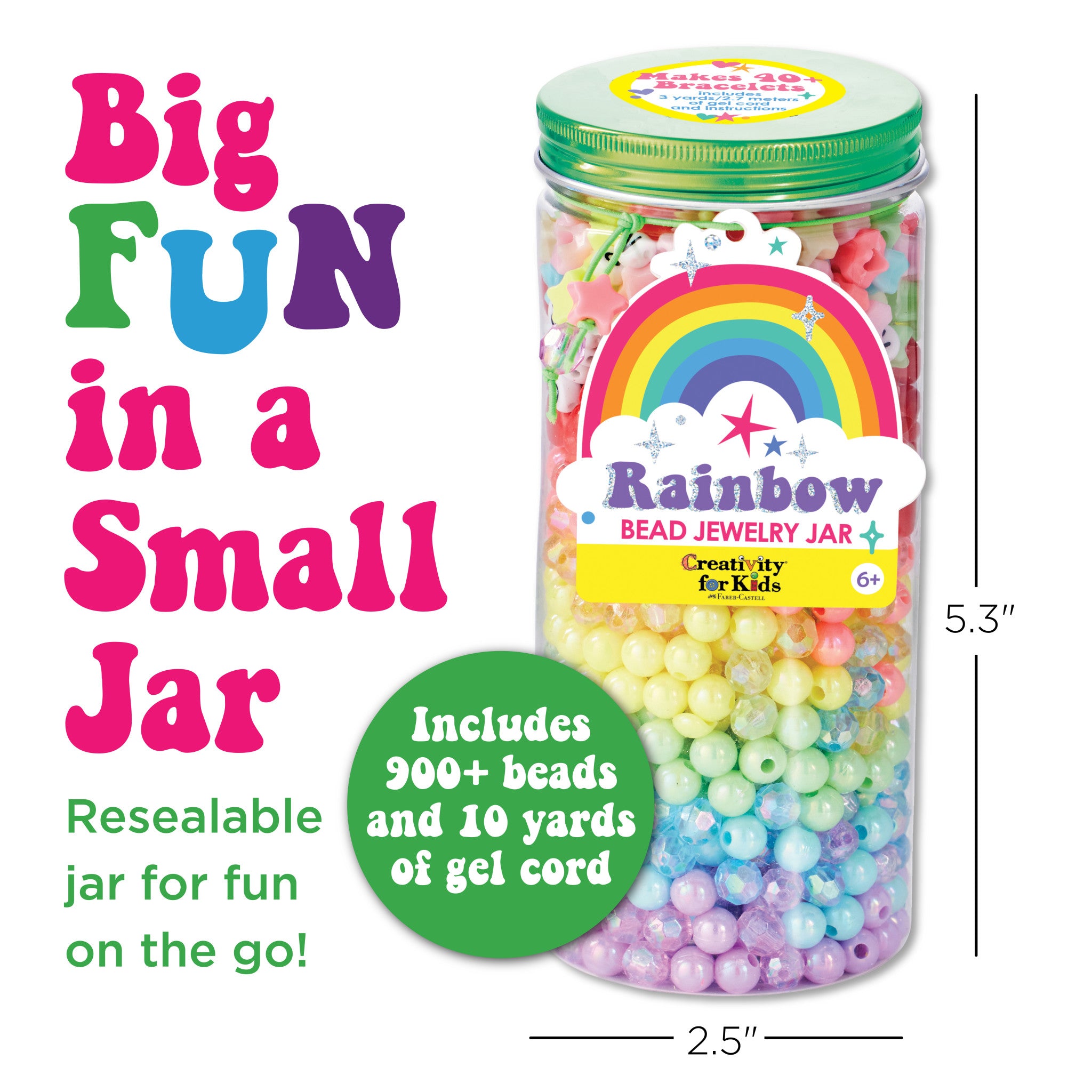 Rainbow Bead Jewelry Jar #6478000 - DIY Craft Beads for Bracelets, Necklaces & Home Decor