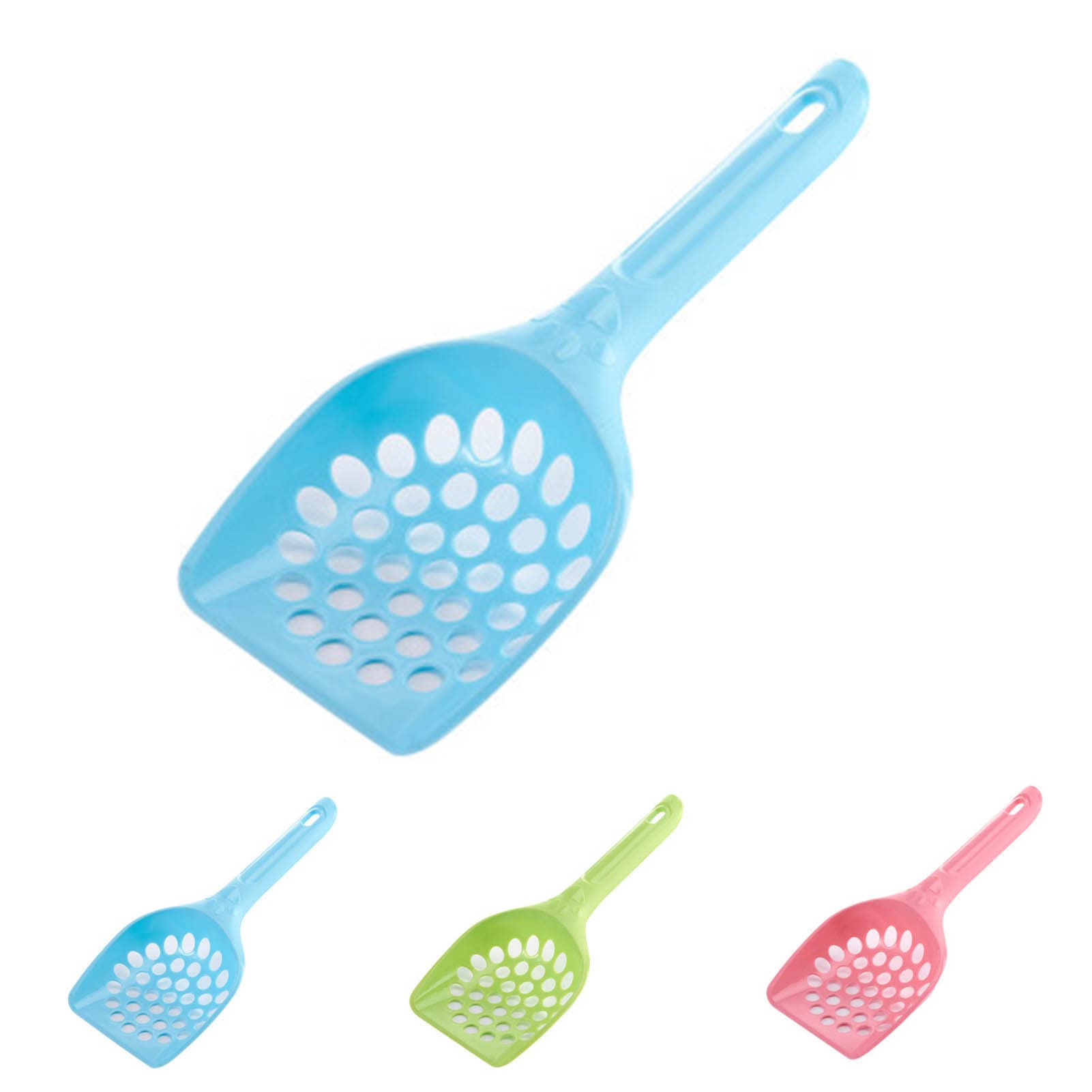 Premium Cat Litter Scoop - Large Hole Sifting Shovel for Easy Waste Removal | Durable & Lightweight Litter Box Cleaner for Cats & Dogs | Blue Tray Design | Perfect for Daily Pet Waste Management & Litter Box Maintenance