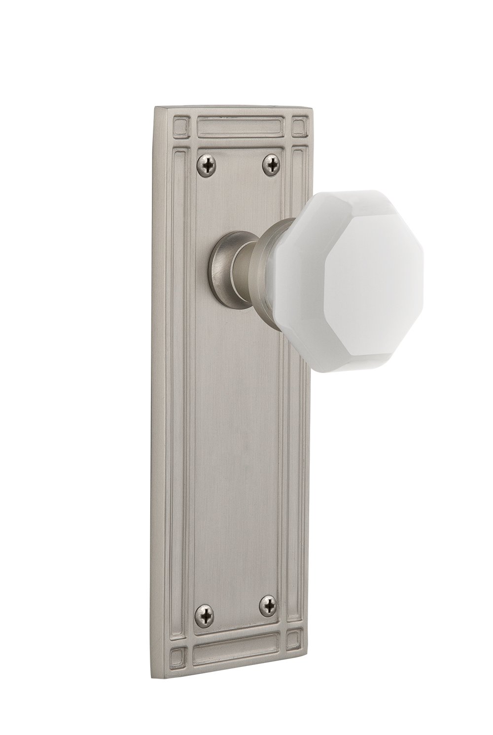 Vintage Style Double Dummy Door Knob Set in Satin Nickel Finish - Perfect for Classic Home Interiors, Bedrooms & Office Doors