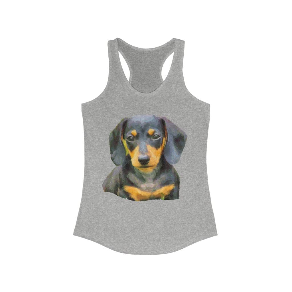 Doggylips™ Women's Racerback Tank Top with Dachshund 'Doxie #2' Design - Perfect for Dog Lovers, Summer Outfits & Casual Wear