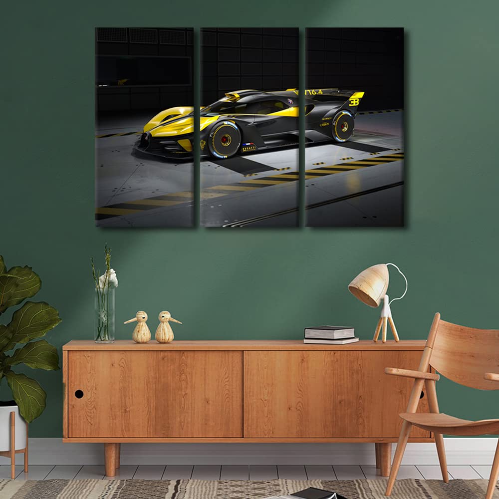 Yellow and Black Sports Car Canvas Wall Art - 42