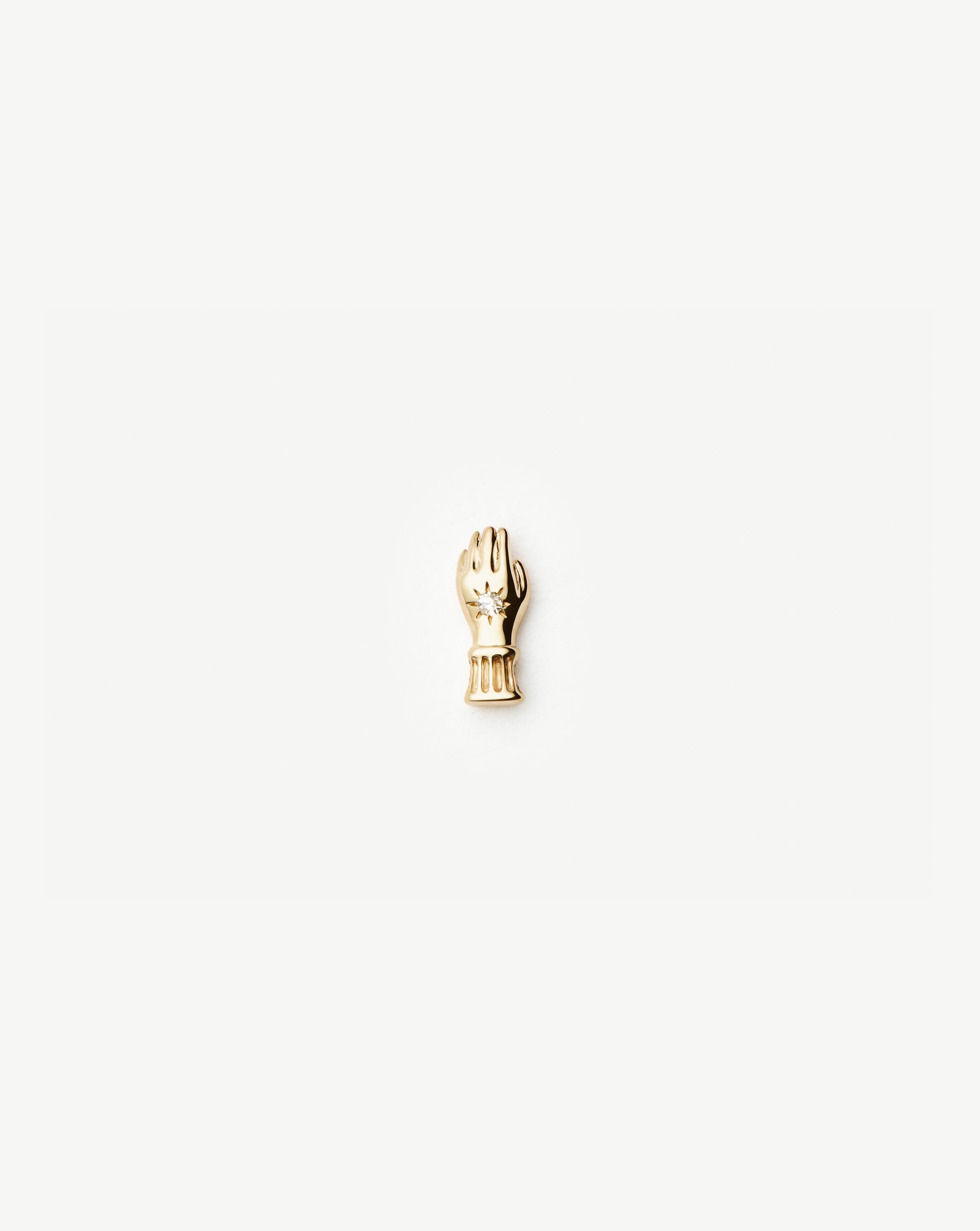 Fine Harris Reed Hand Single Stud Earring | 14k Solid Gold Diamond Stud Earrings for Women - Perfect for Everyday Wear, Gift Giving & Special Occasions