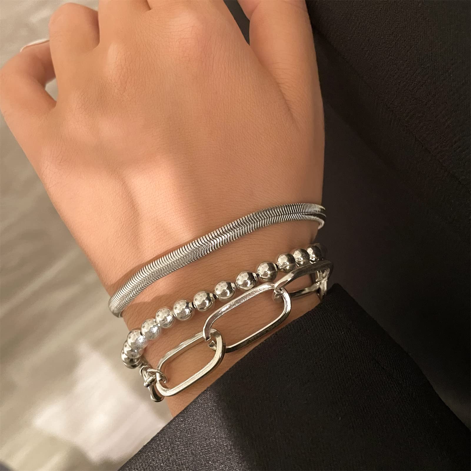 9 PCS Gold Chain Bracelets Set for Women - Elegant Layered Bracelet Stack for Daily Wear, Party & Gift Giving