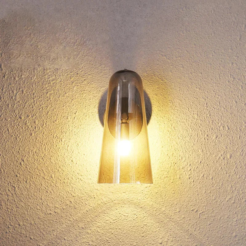 Verdant Glow Modern Glass Wall Sconce - Energy Efficient LED Wall Light Fixture for Bedroom, Living Room & Hallway Decor