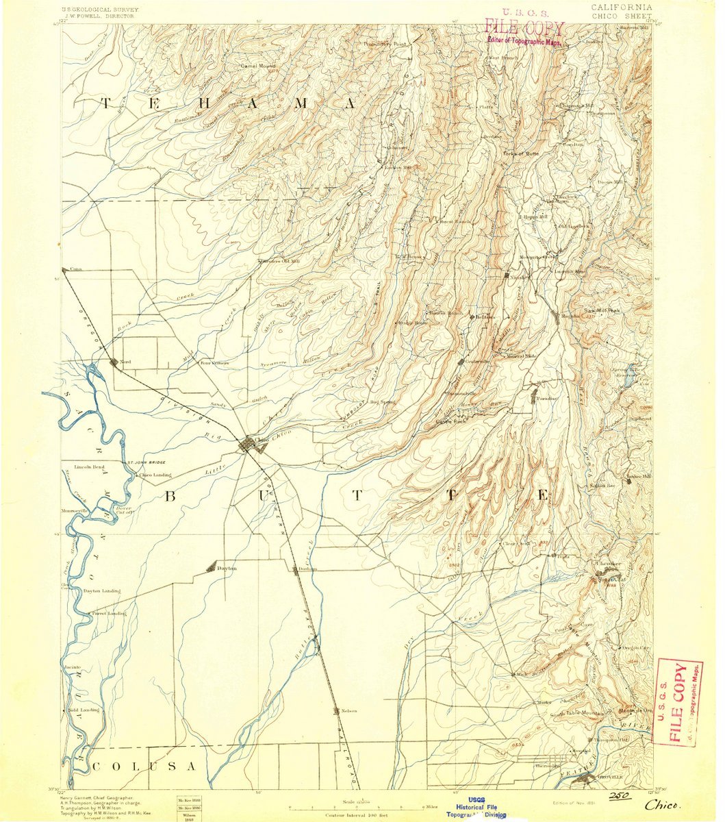1891 Chico, CA USGS Historical Topographic Map - Vintage Wall Art Decor (44x53 Inches) - Perfect for Home, Office & Classroom Decorations