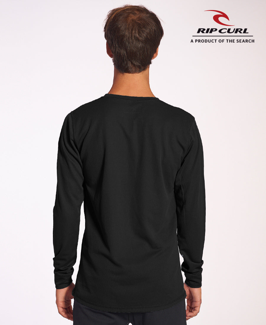 Rip Curl Thermal T-Shirt for Men - Basic Black Long Sleeve Shirt for Surfing, Snowboarding & Outdoor Activities | Quick-Dry & Comfortable Base Layer