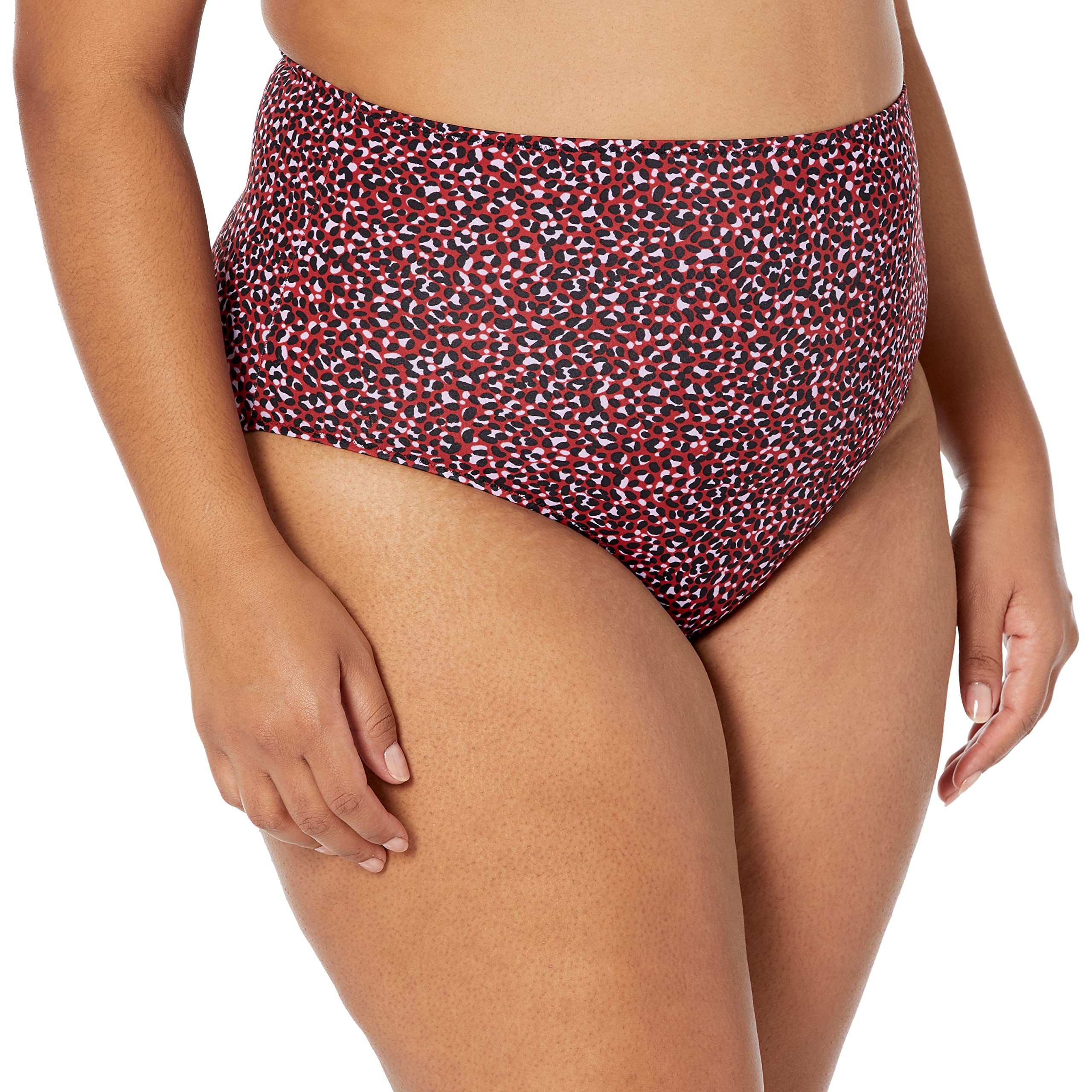 Amazon Essentials Women's High Waist High Leg Bikini Bottom - Comfortable Swimwear for Beach, Pool & Summer Vacations