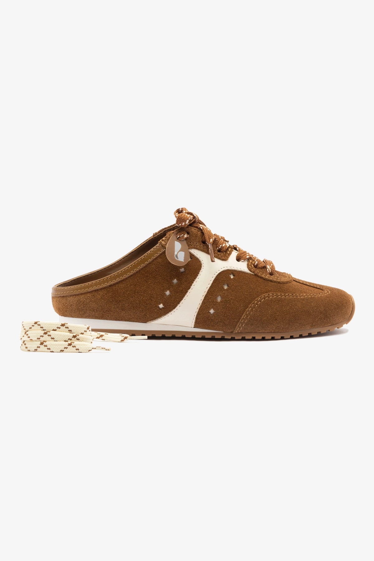 Stella Mule Women's Shoes - Russet Suede & Ivory Leather Loafers - Comfortable Slip-On Mules for Casual Wear, Office & Weekend Outings