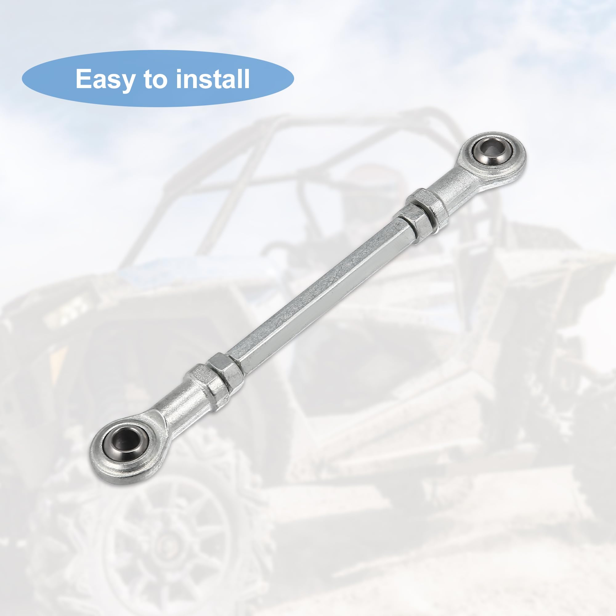 Motoforti 2-Pack 132mm Adjustable Steering Tie Rod Ball Joints - 8mm Hole Diameter - Compatible with 49cc Electric ATV & Go Kart - Silver Tone Steering Suspension Upgrade for Smooth Handling & Off-Road Performance