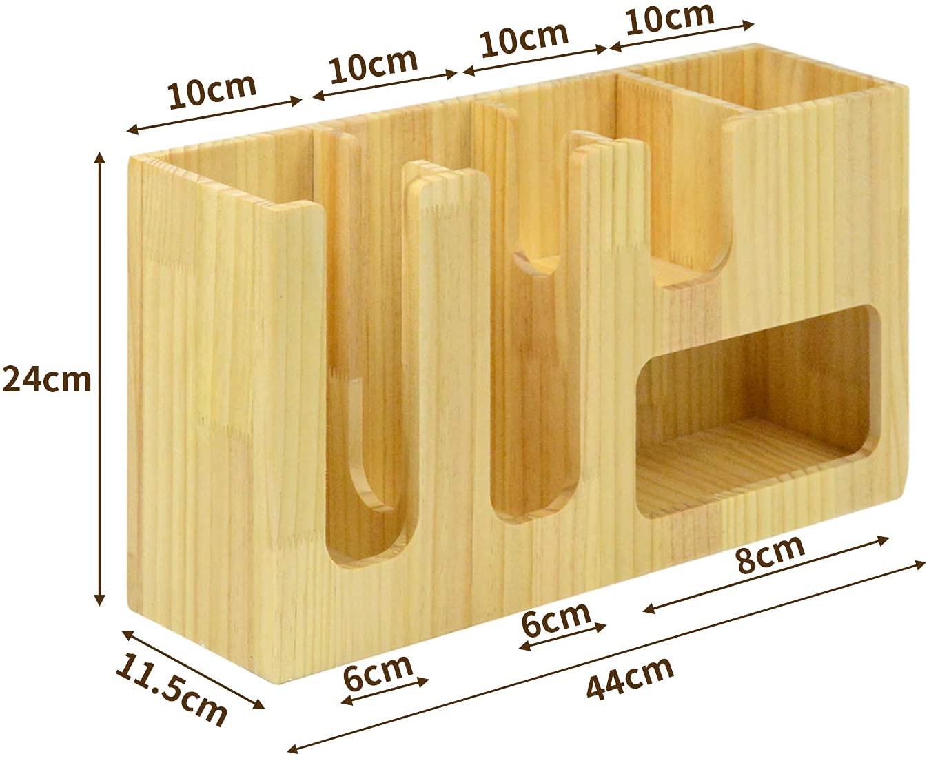 Stackable Cup & Lid Organizer with Coffee Condiment Storage - Wooden Breakroom Organizer for Coffee Pods, Tea Bags & Disposable Cups | Perfect for Office, Kitchen & Pantry Organization