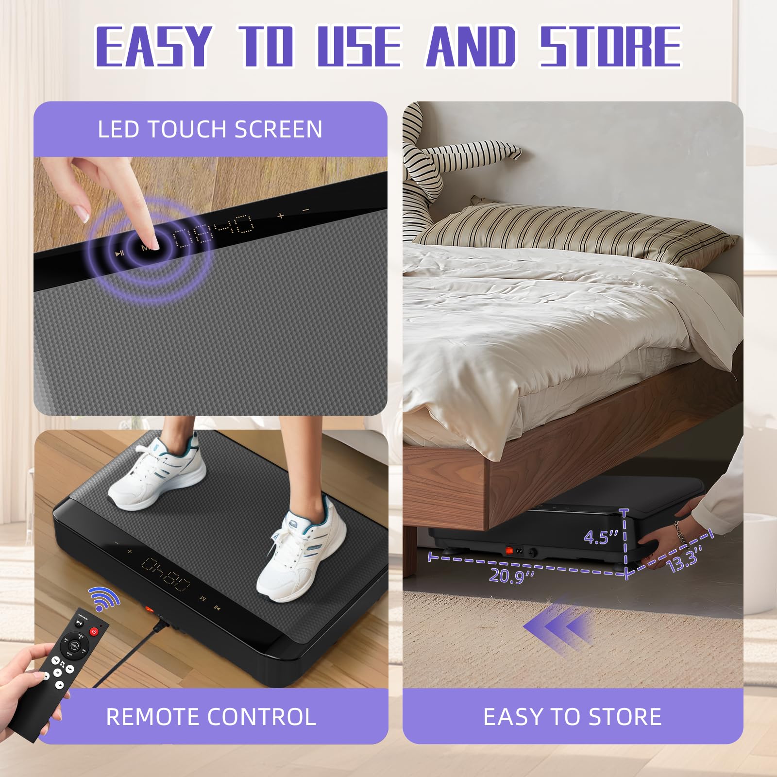Bluetooth Vibration Plate Exercise Machine - 9 Modes Power Fitness Platform for Home Workouts, Lymphatic Drainage & Weight Loss | Full Body Vibration Trainer for Toning, Circulation & Recovery