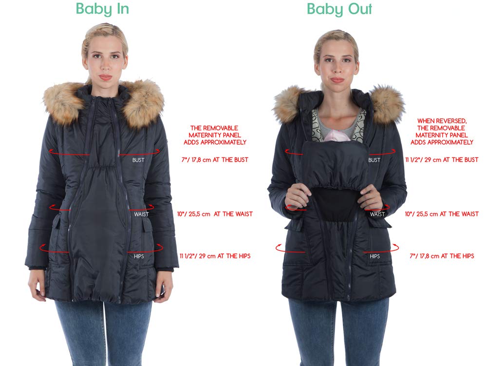 Down Maternity Jacket - 3-in-1 Down Filled Coat with Patented Maternity Panel | Ashley - Perfect for Pregnancy & Postpartum Comfort