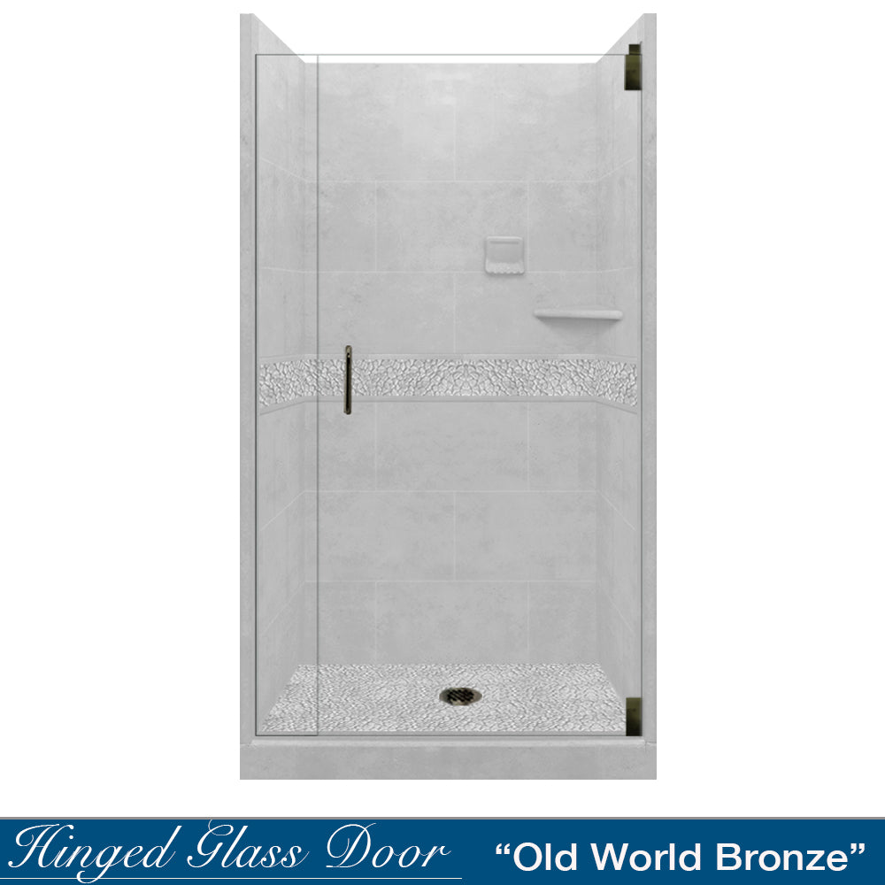 Pebble Portland Cement Small Alcove Shower Enclosure Kit – Waterproof & Durable Bathroom Shower Solution for Home Renovation & Modern Bathroom Design