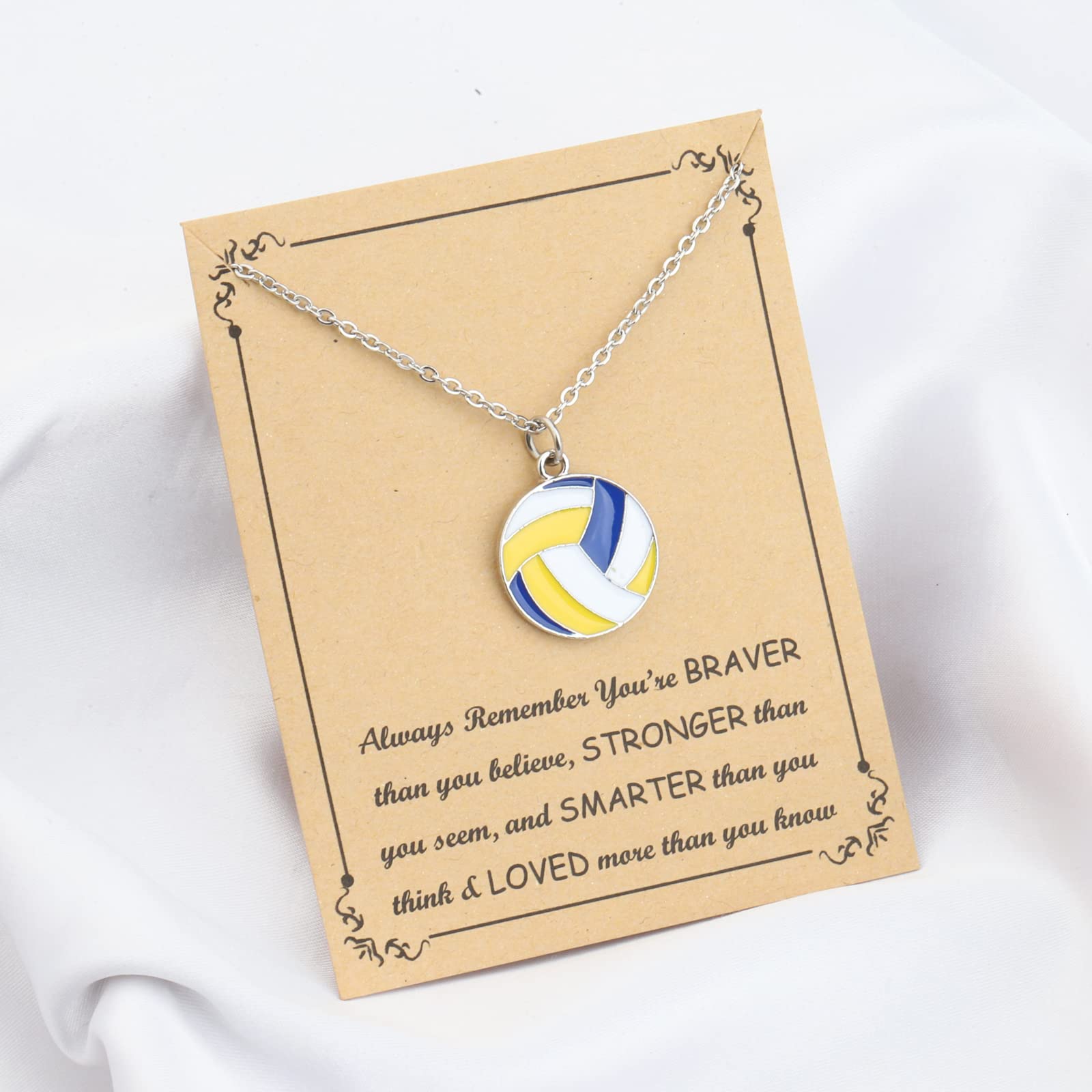FUSTMW Volleyball Jewelry Set - Elegant Necklace & Charm for Volleyball Players, Coaches & Fans - Perfect Gift for Games, Training & Team Celebrations
