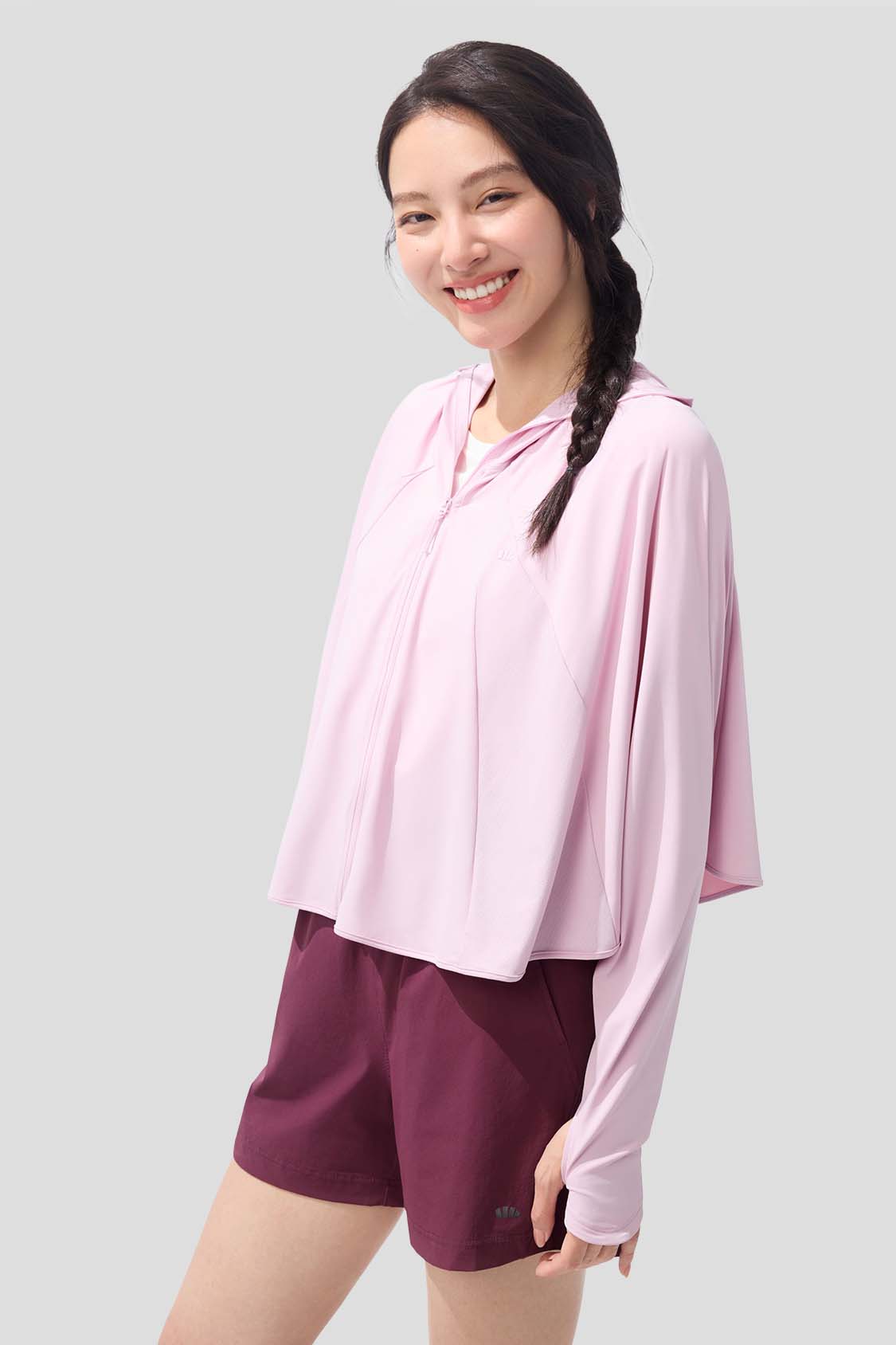 Horizon Women's Full Coverage Cropped Sun Hoodie UPF 50+ UV Protection - Lightweight Summer Hiking & Beach Cover-Up