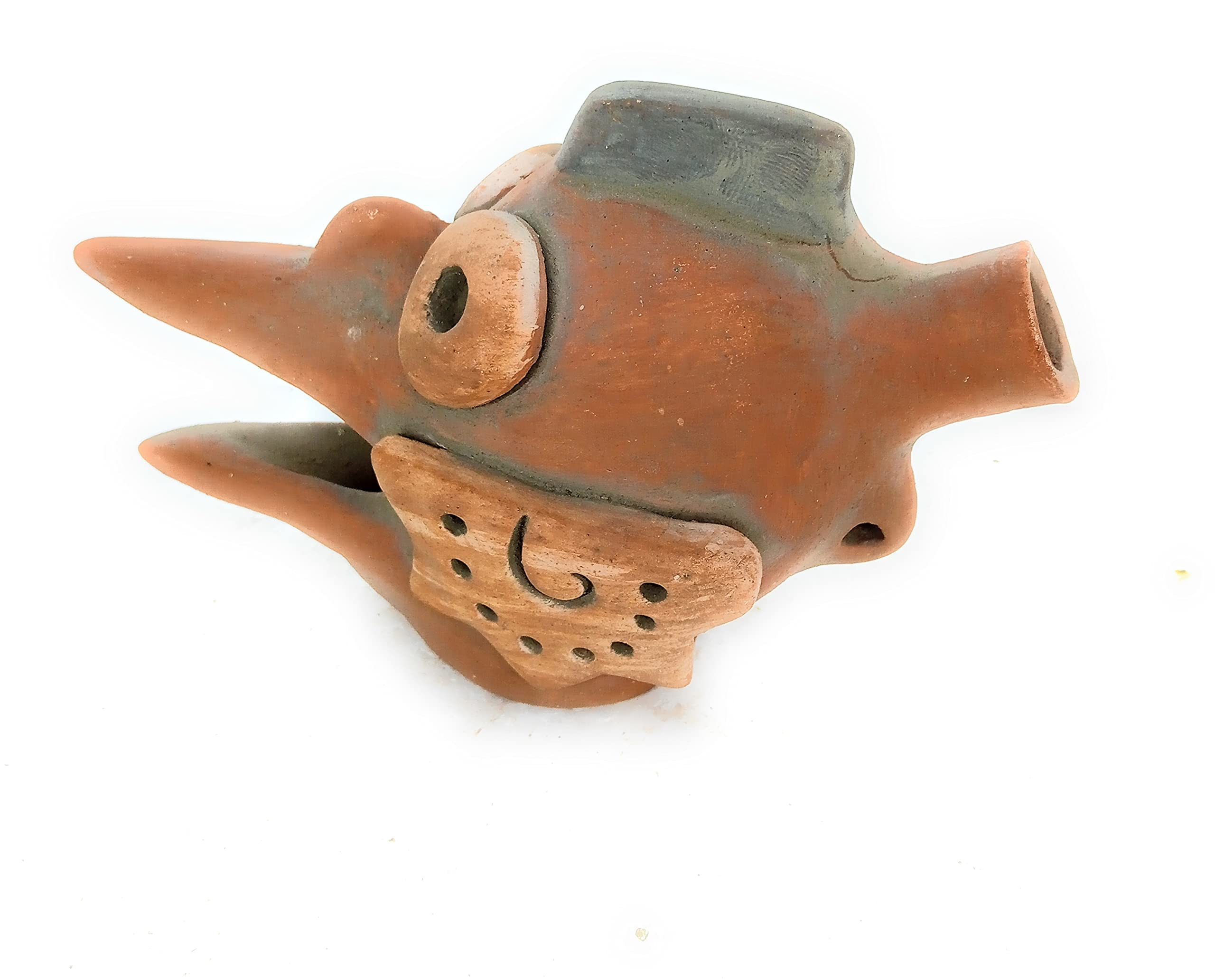 Whistle Ehecatl of Death Brutal Scream - Mictlantecuhtli God of the Dead Halloween Decoration - Authentic Mexican Pre-Hispanic Aztec Handicraft - Perfect for Dia de los Muertos Altars, Cultural Displays & Horror Theme Parties