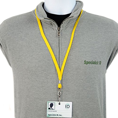 100 Pack Yellow Lanyards with Swivel Hook - Durable Specialist ID Badge Holders for Schools, Events & Workplace Safety (Bulk Discount)