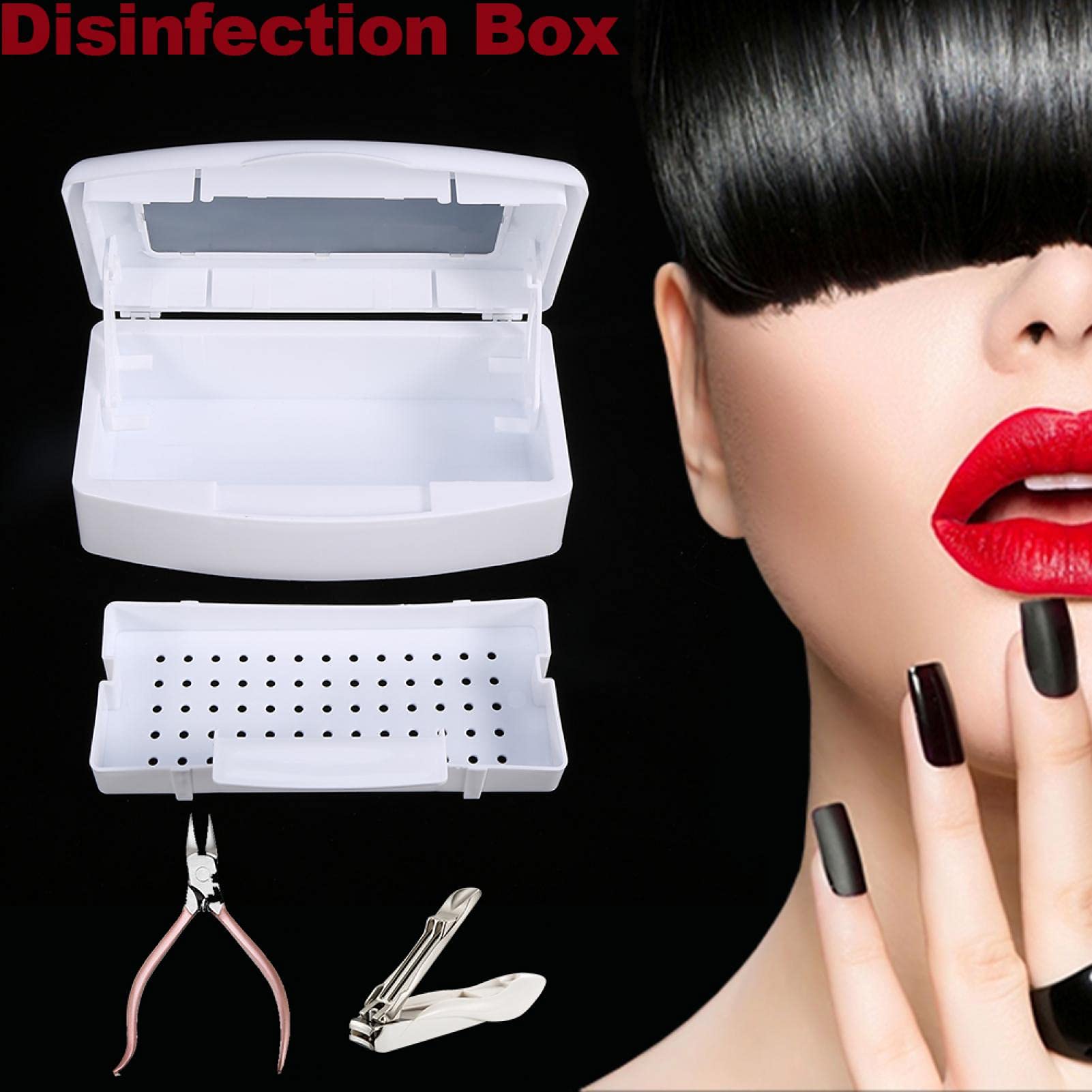 UV Nail Sterilizer Box for Gel Polish & Manicure Tools - Professional Salon Disinfection Tray with LED Light - Perfect for Nail Art, Pedicure & Home Use