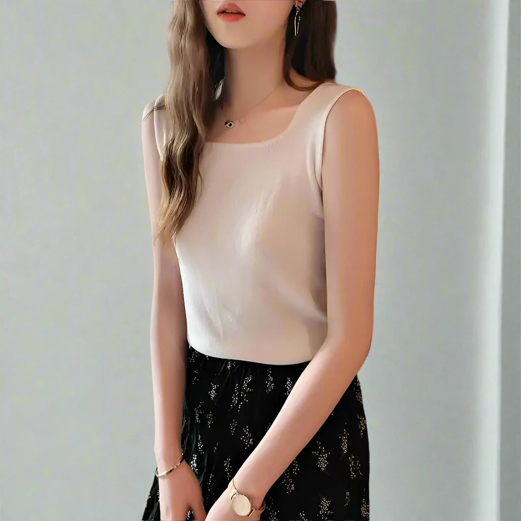 Women's Basic Knitted Vest - O-Neck Sleeveless Tank Top Casual Summer Crop Top (Black, White, Green) | Perfect for Layering, Beach Outfits & Summer Fashion