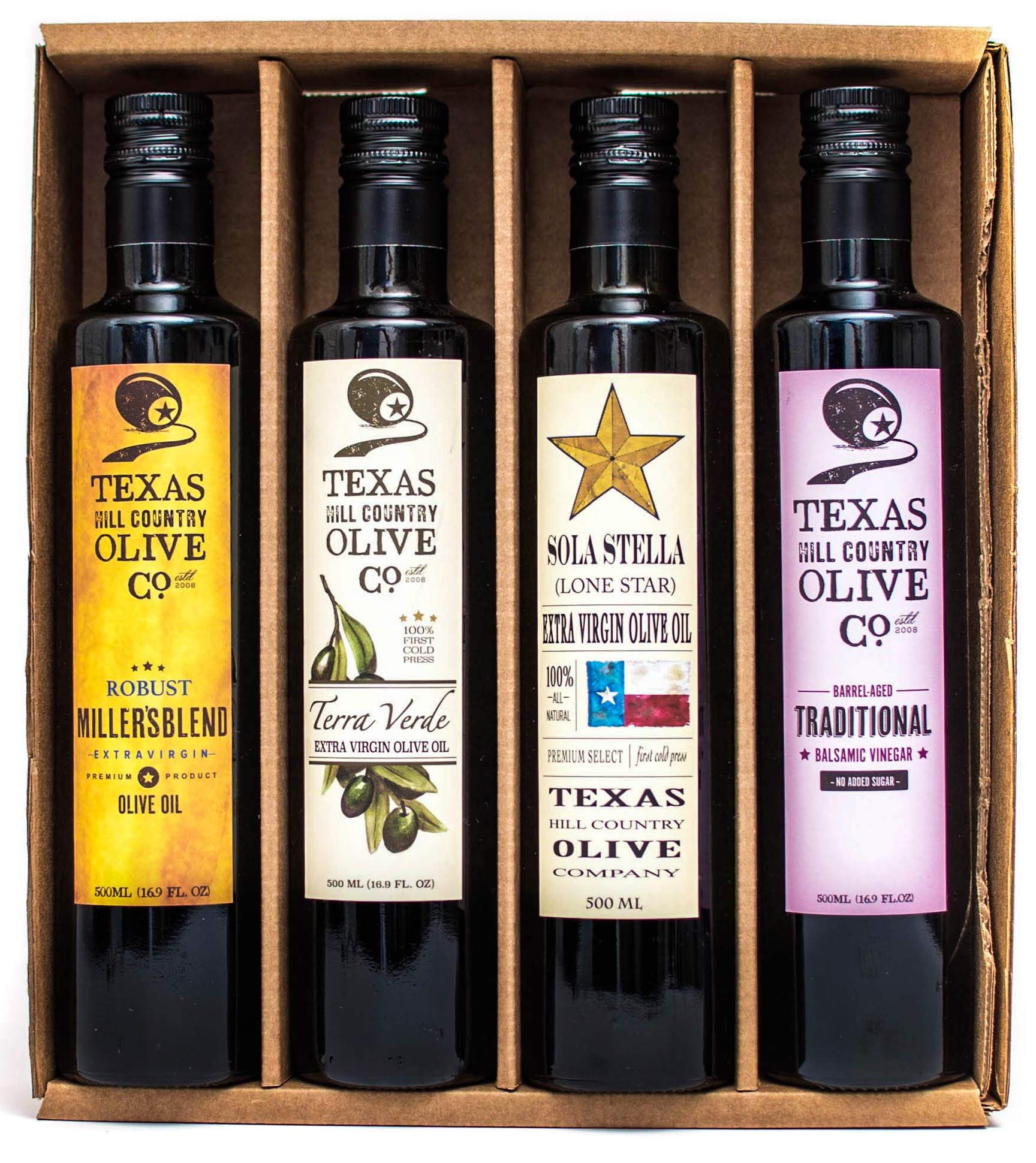 Premium Olive Oil & Balsamic Vinegar Gift Set - Texas Stars Collection | Gourmet Cooking, Salad Dressing & Dipping Oil | Perfect for Holidays & Housewarming Gifts