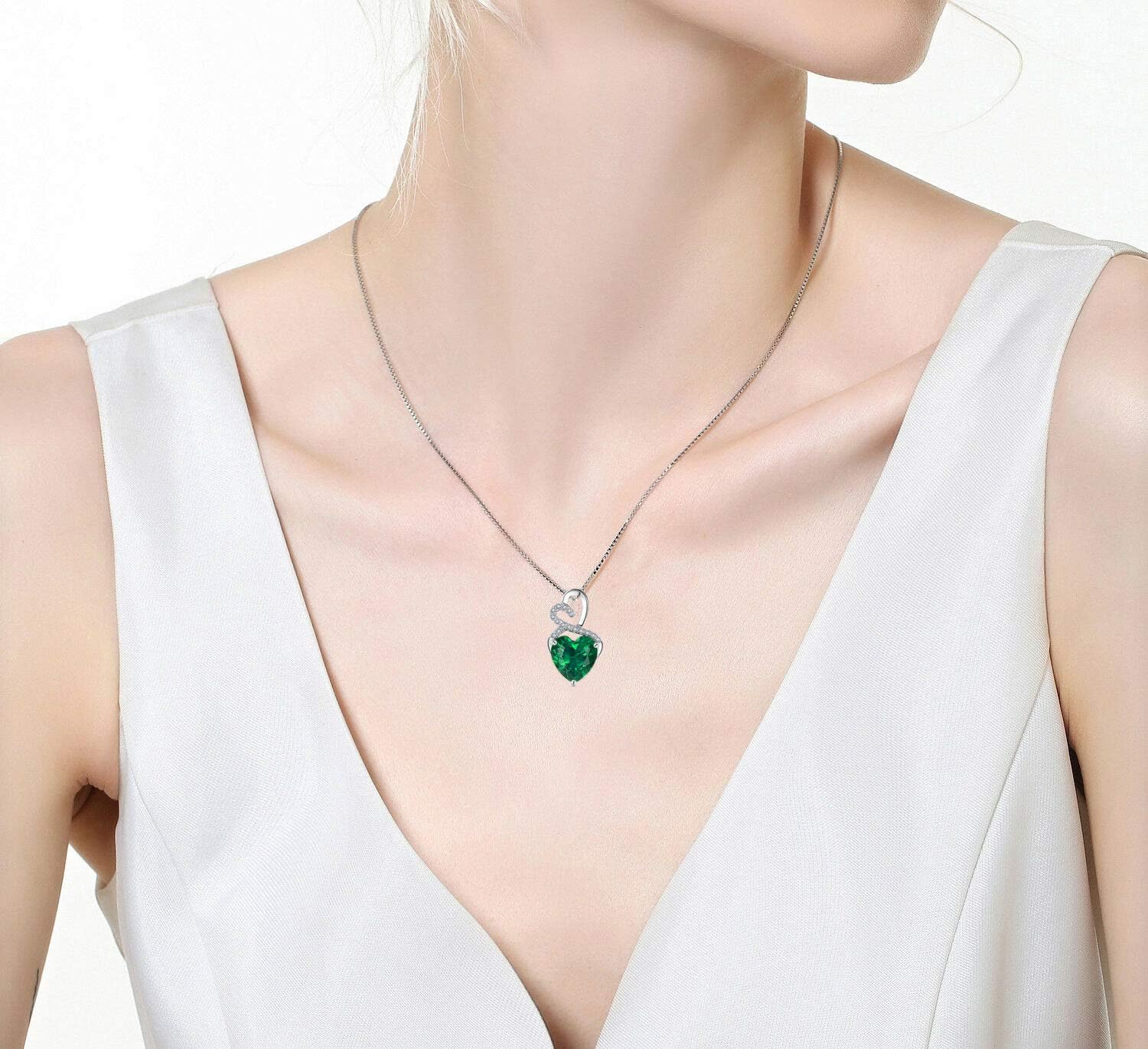 August Birthstone Necklace - 925 Sterling Silver Peridot & Diamond Accent Heart Pendant | Perfect Gift for August Birthdays, Anniversaries & Special Occasions