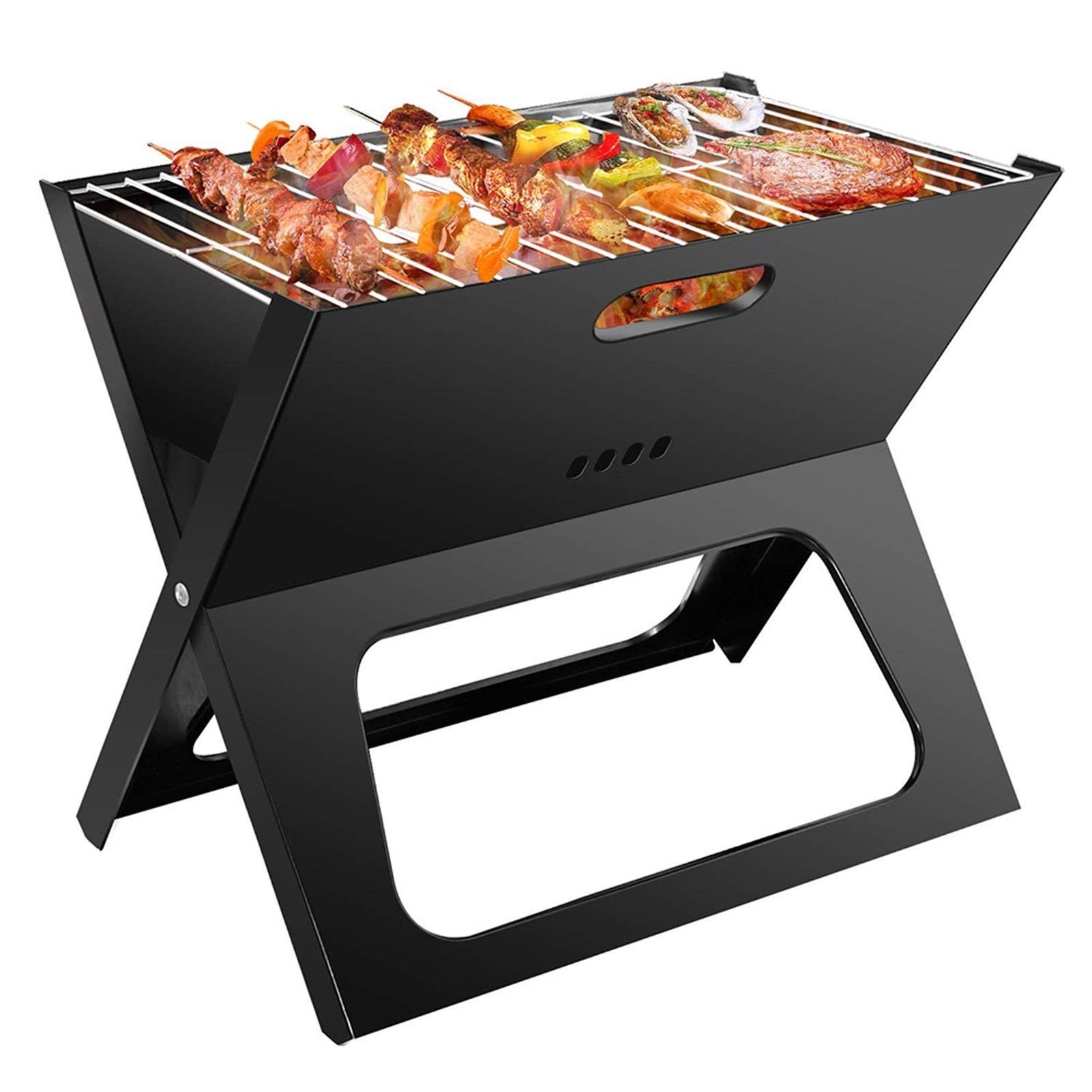 Portable Charcoal BBQ Grill - Foldable Lightweight Outdoor Grill for Camping, Hiking, Picnics & Backyard Cooking | Perfect for Garden Parties, Beach Outings & Tailgating
