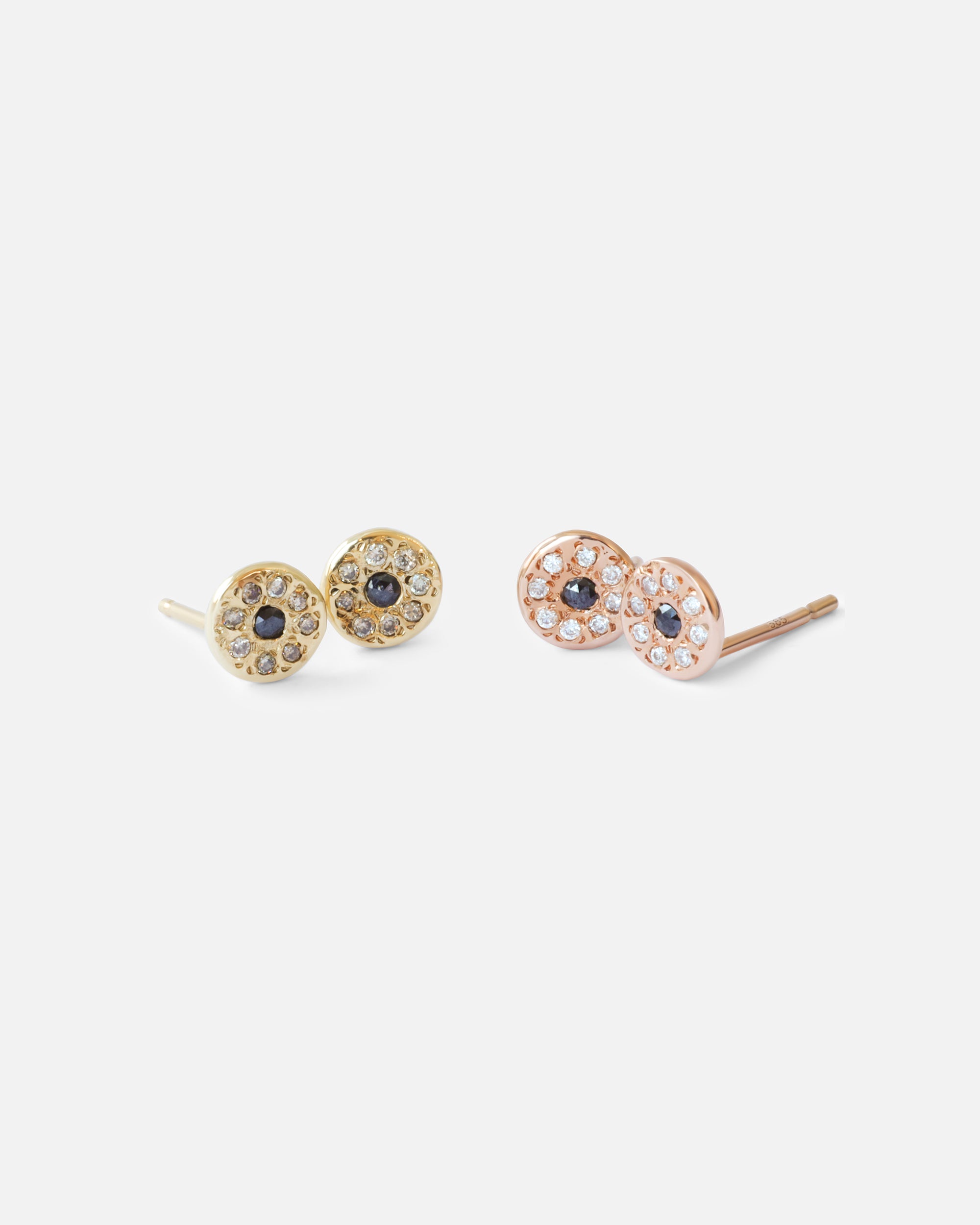 Black Diamond Stud Earrings for Women – Hypoallergenic Cubic Zirconia CZ Disc Earrings for Everyday Wear & Special Occasions